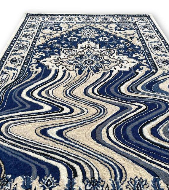 Handmade Tufted Wool Rug: Modern Persian Design