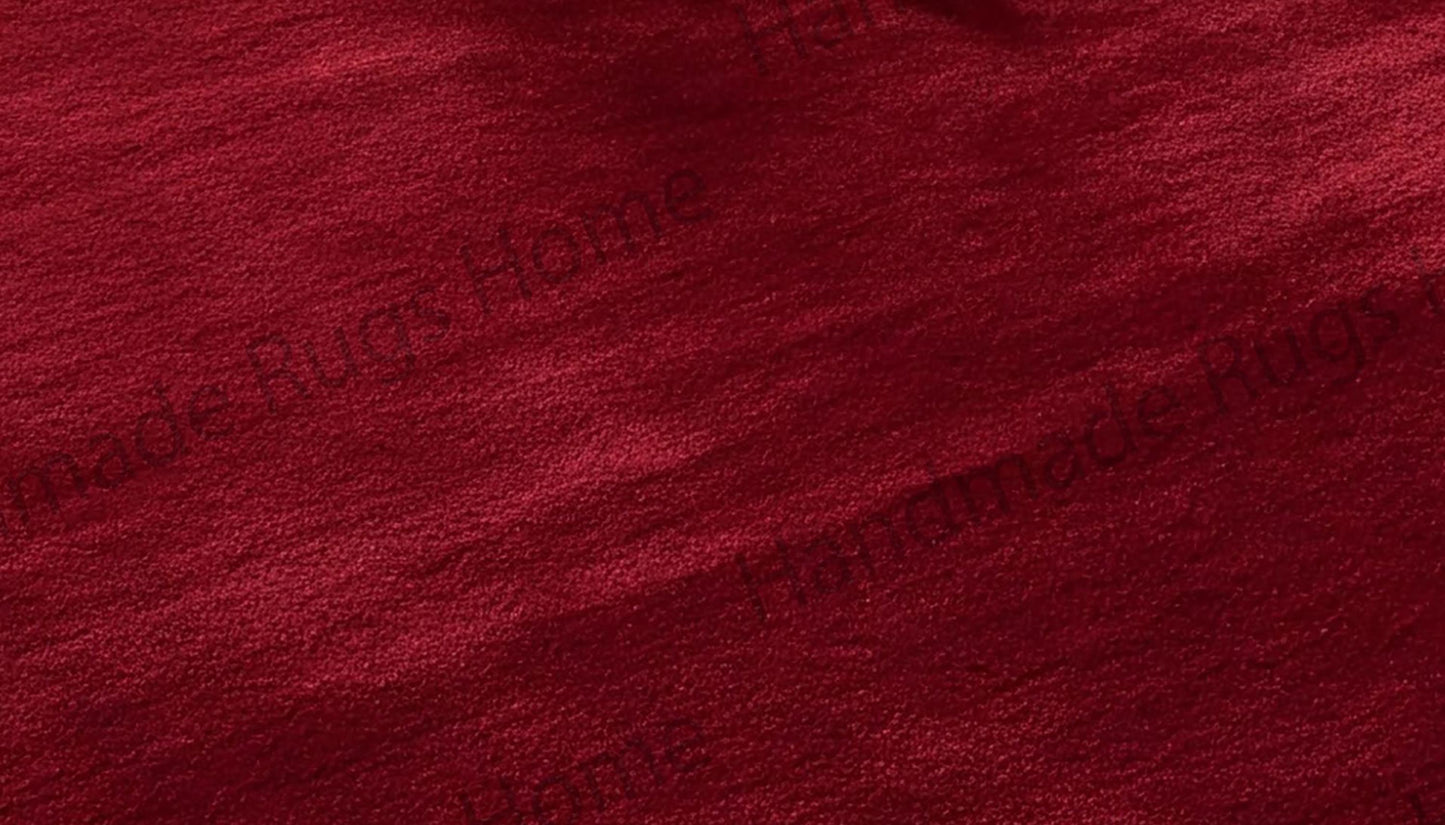 Hand-Tufted Red Wool Area Rug: Soft, Durable, Cozy