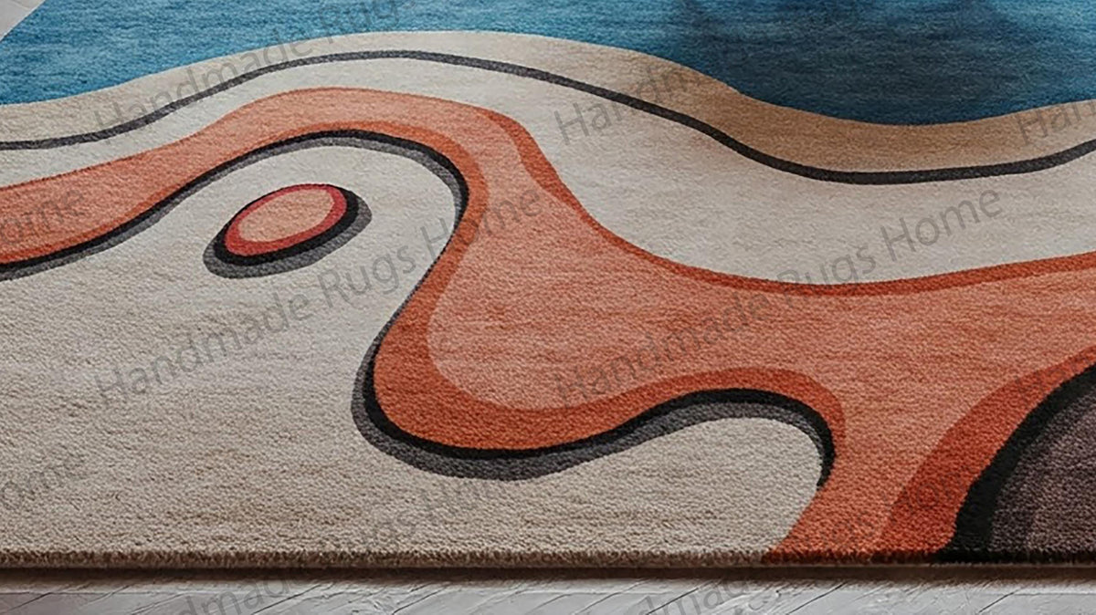 Modern home décor rug with a bold color scheme