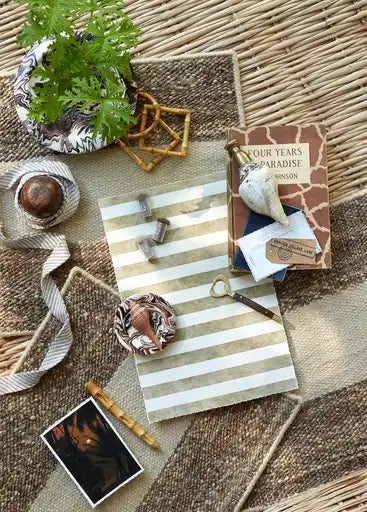 Taupe & Ivory Flatweave Rug – Neutral Striped 9x12 Area Rug