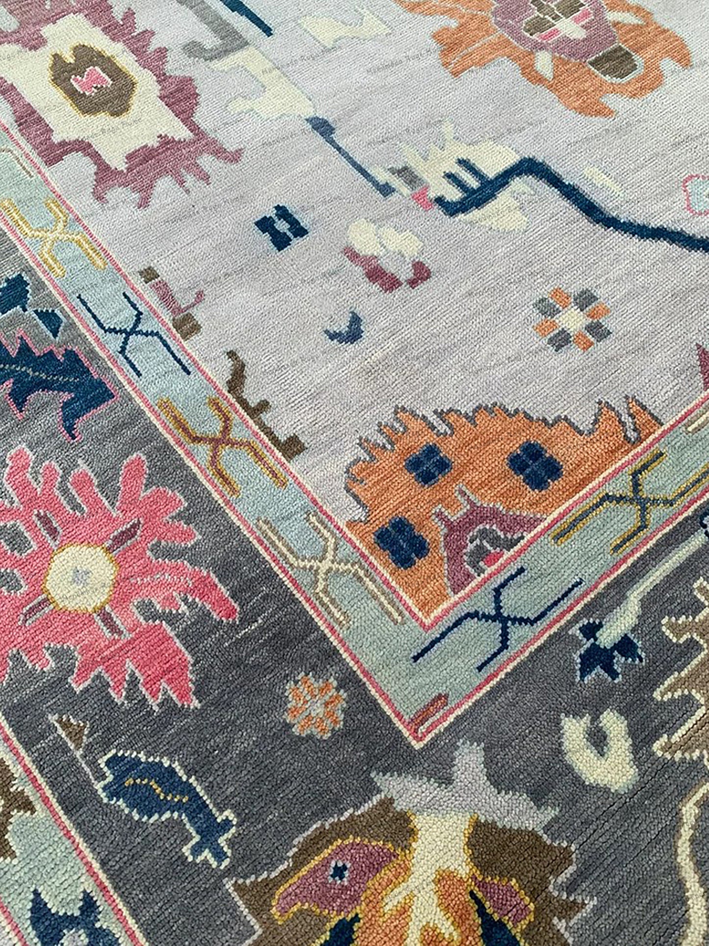 Exquisite Turkish Oushak Hand Knotted Rug Handmade Rugs in Sizes 4x6, 5x8, 6x9, 8x10, 9x12, 10x14 ft - Perfect for Living Room. Bedroom, Etc