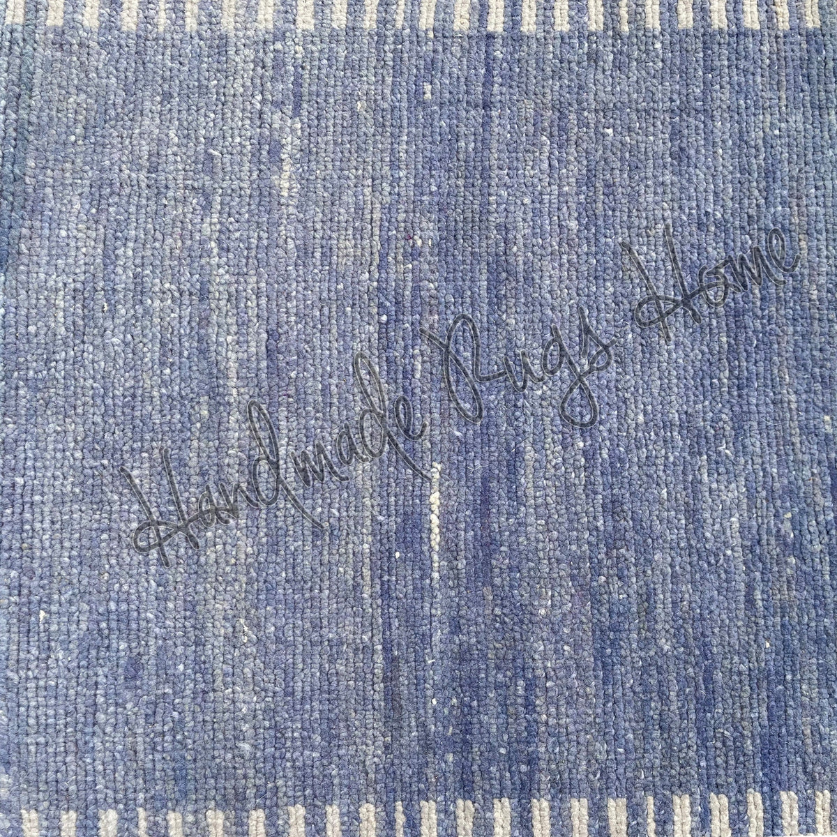 Handwoven Oushak Rug: Blue & Green Vintage Style Wool Carpet