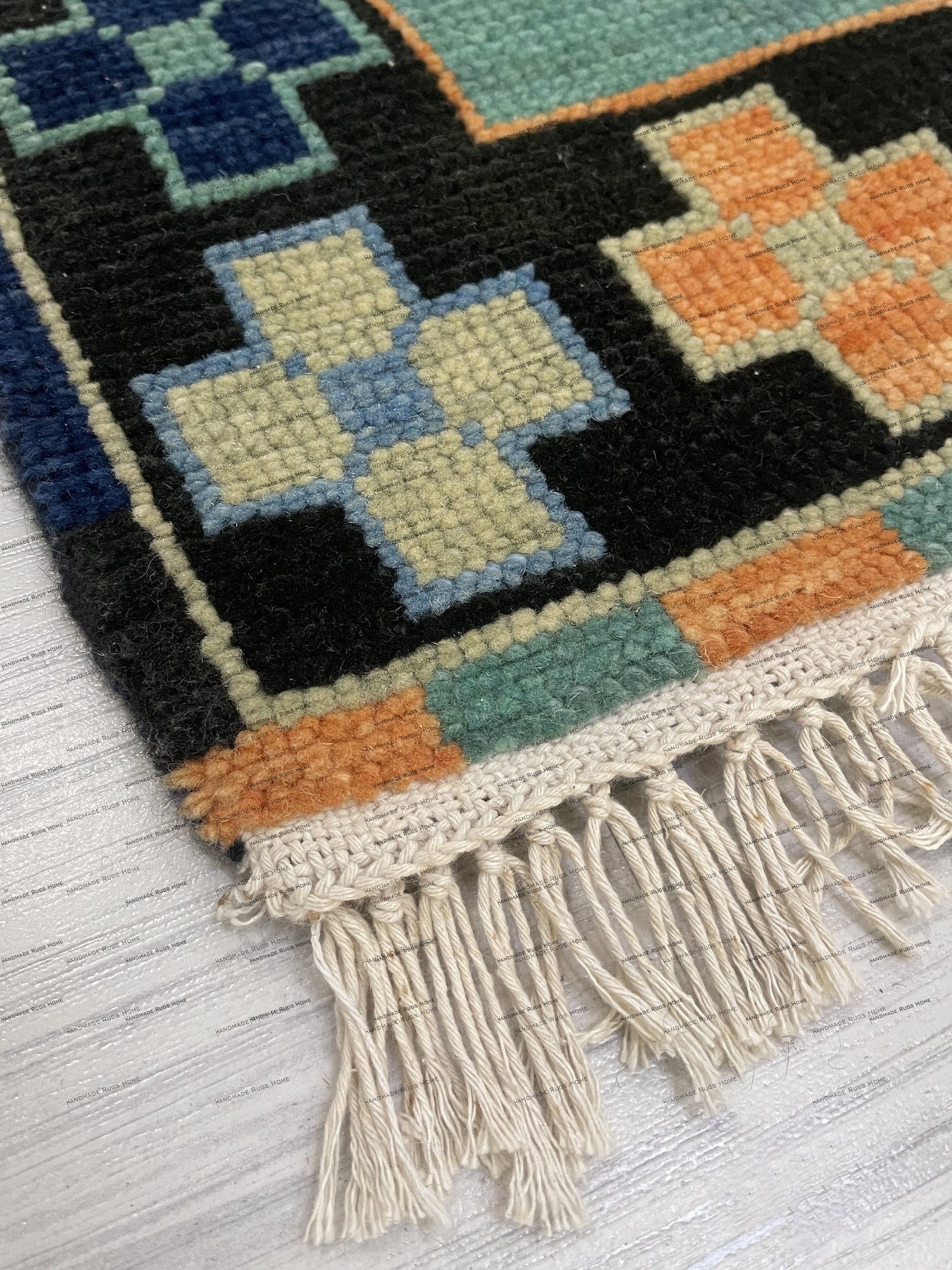 Stylish orange area rug with traditional floral patterns and detailed craftsmanship.