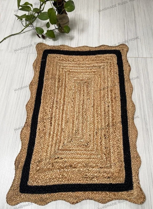 Handmade Jute Rug: Natural Red, Earthy Woven Flooring (8x10)