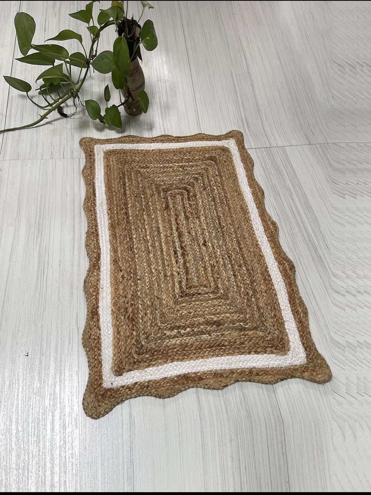 Handmade Jute Rug: Natural Red, Earthy Woven Flooring (8x10)