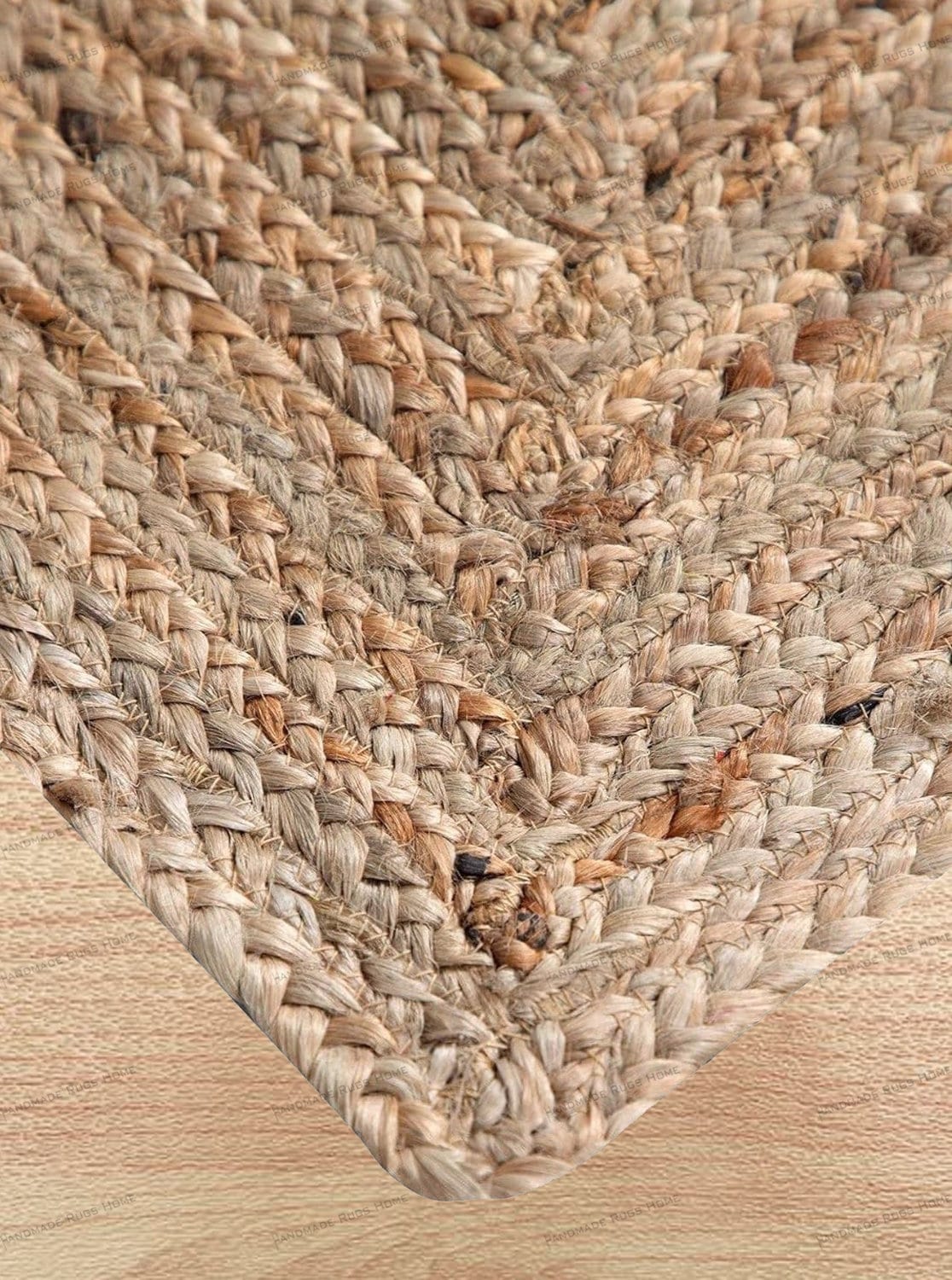 Handwoven Jute Runner Rug: Braided Boho Decor, Custom Size