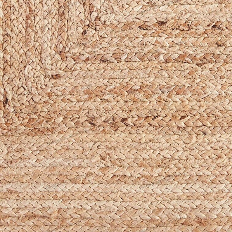 Handwoven Jute Runner Rug: Braided Boho Decor, Custom Size