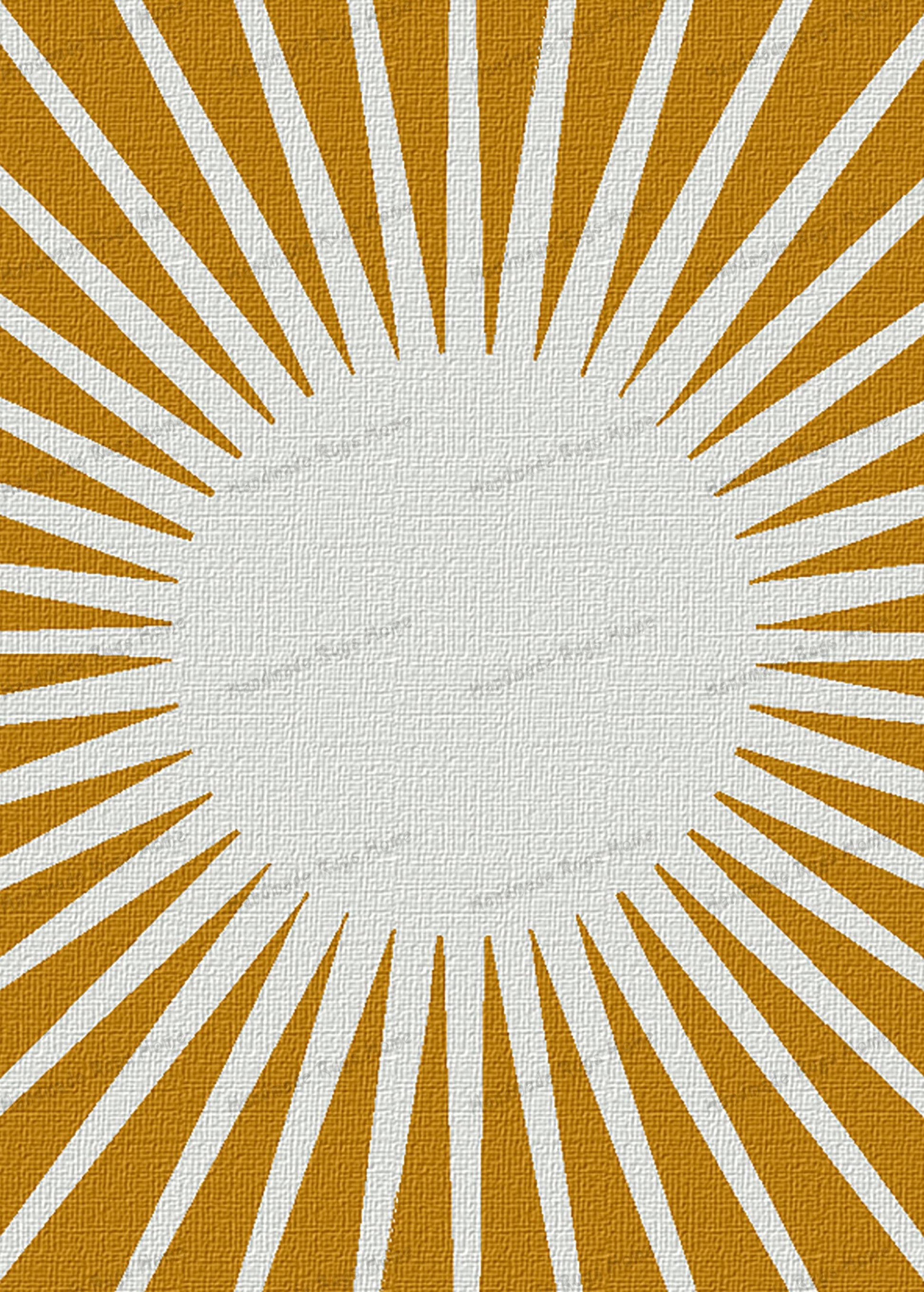 High-quality wool sunburst rug with a warm, inviting design.