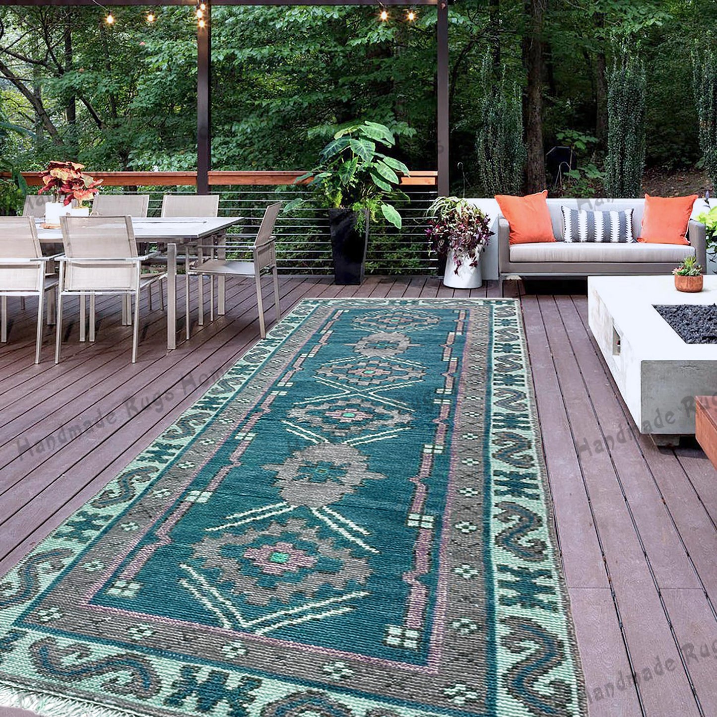 Luxury Turkish Oushak Runner Rug – Handwoven Wool Carpet for Entryway & Hallway Décor.