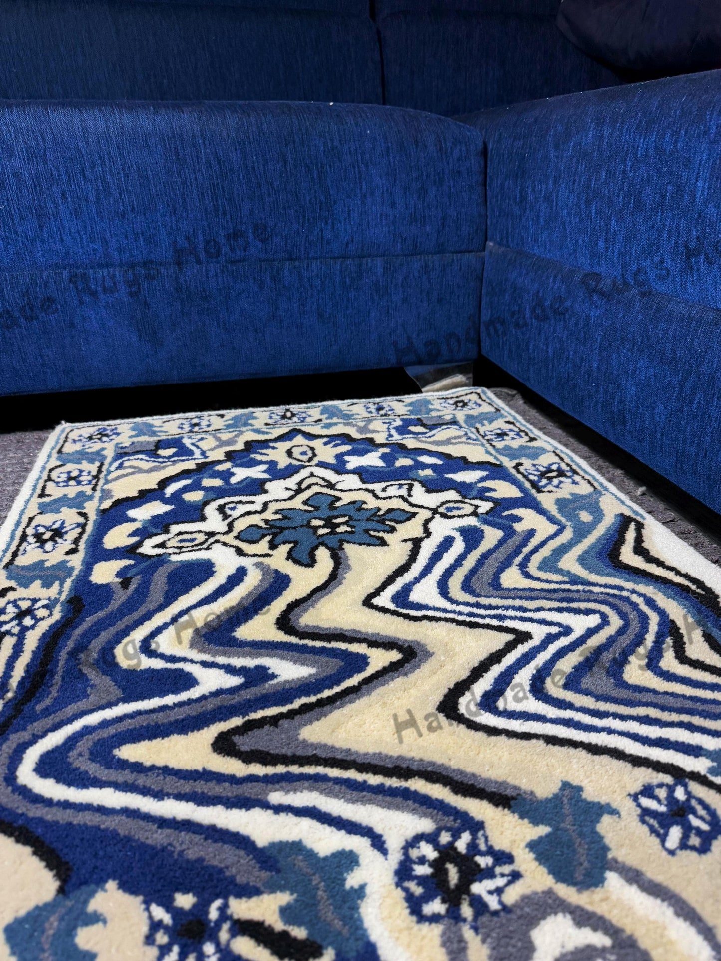 Hand-tufted melting rug featuring a vibrant drip design in soft, high-quality materials. This unique rug adds a playful and modern touch to any space, perfect for living rooms or creative areas. Elevate your decor with this eye-catching piece!