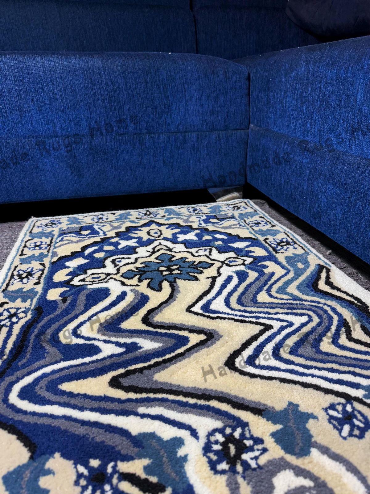 Hand-tufted melting rug featuring a vibrant drip design in soft, high-quality materials. This unique rug adds a playful and modern touch to any space, perfect for living rooms or creative areas. Elevate your decor with this eye-catching piece!