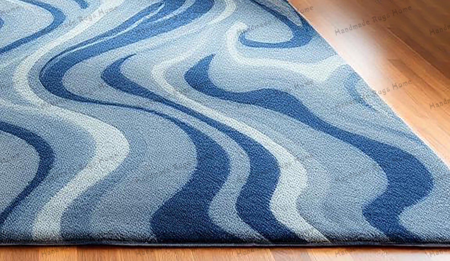 Handmade Tufted Wool Rug: Boho Chic Modern Area Rug (10x14)