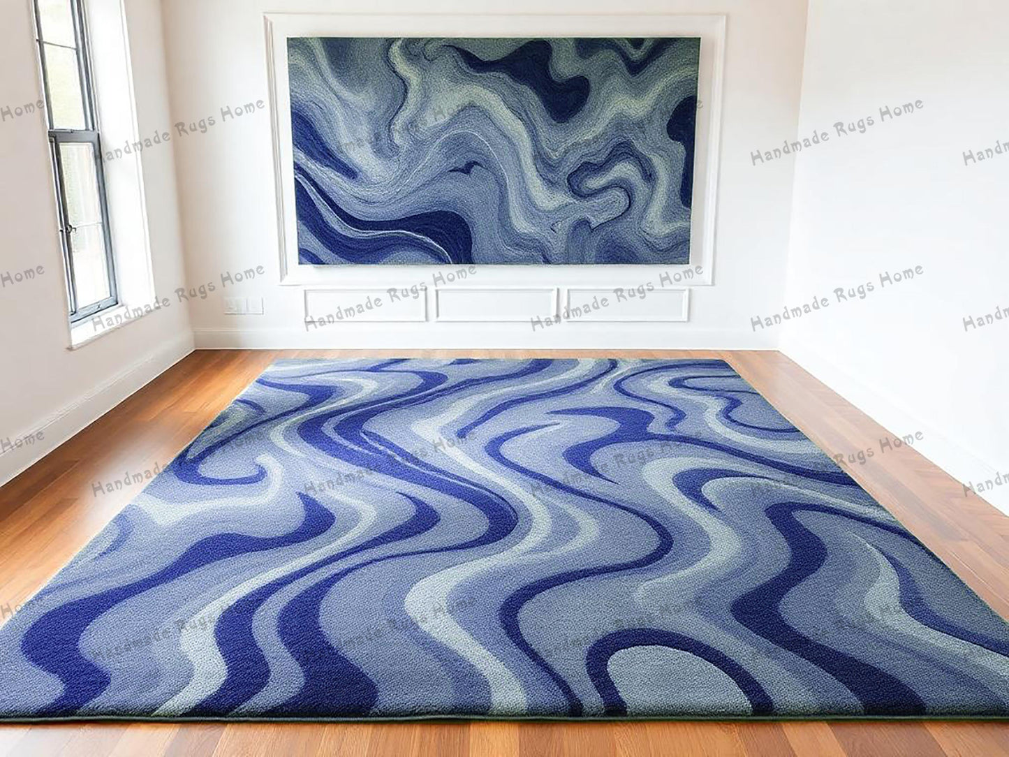 Handmade Tufted Wool Rug: Boho Chic Modern Area Rug (10x14)