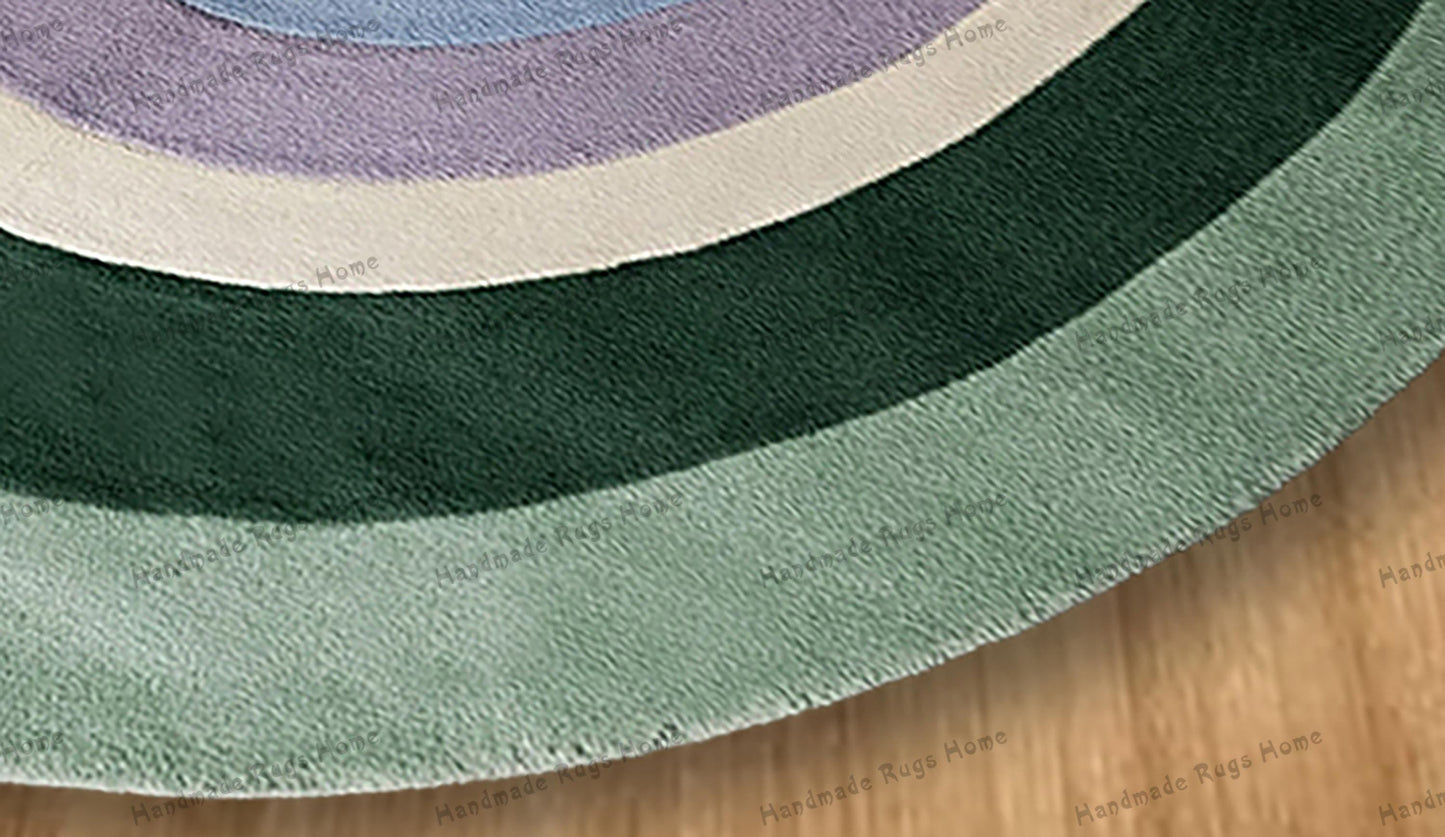 Handmade Wool Tufted Rug: Modern Multicolour Area Rug