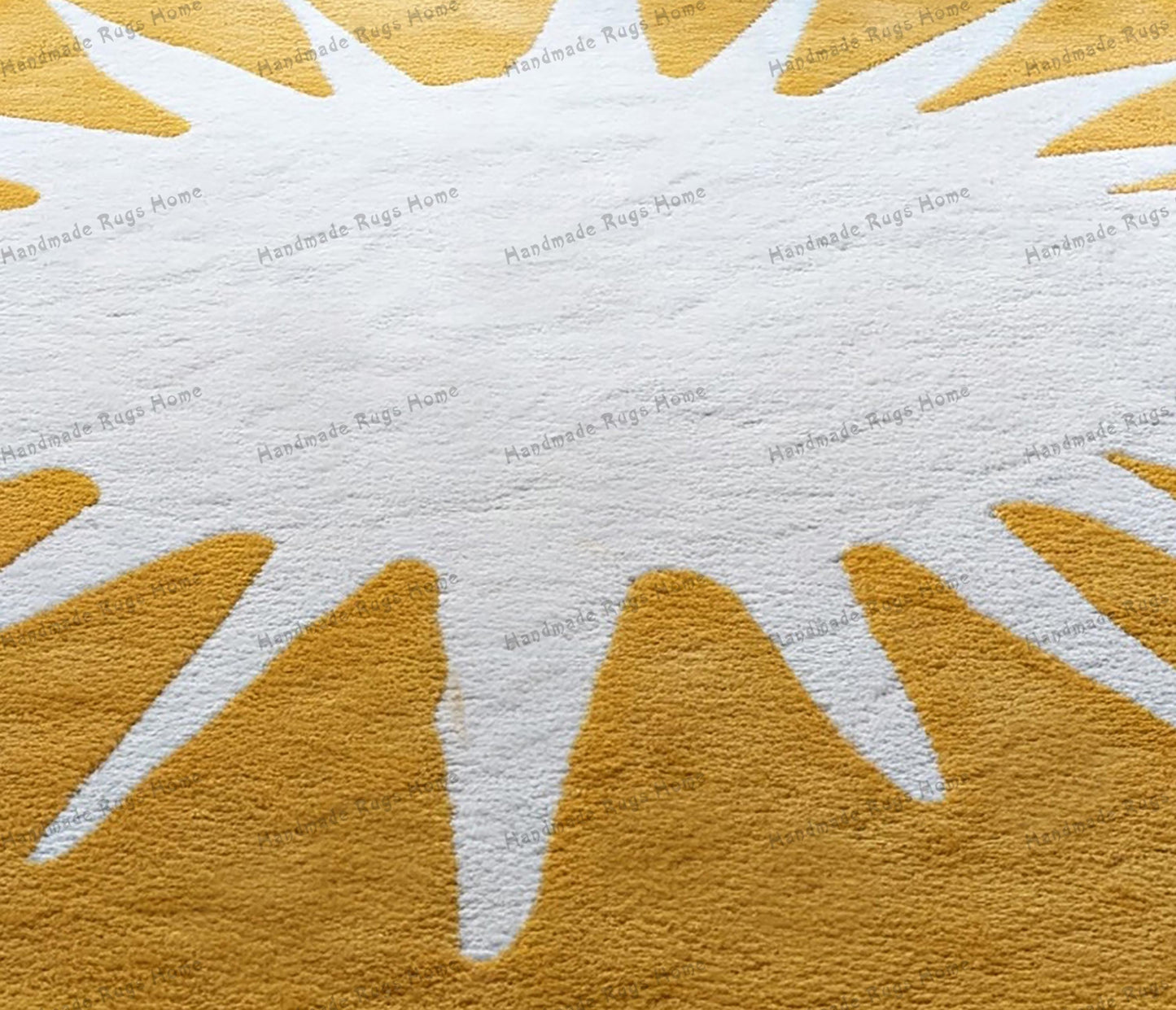 Mustard Round Hand Tufted Rug