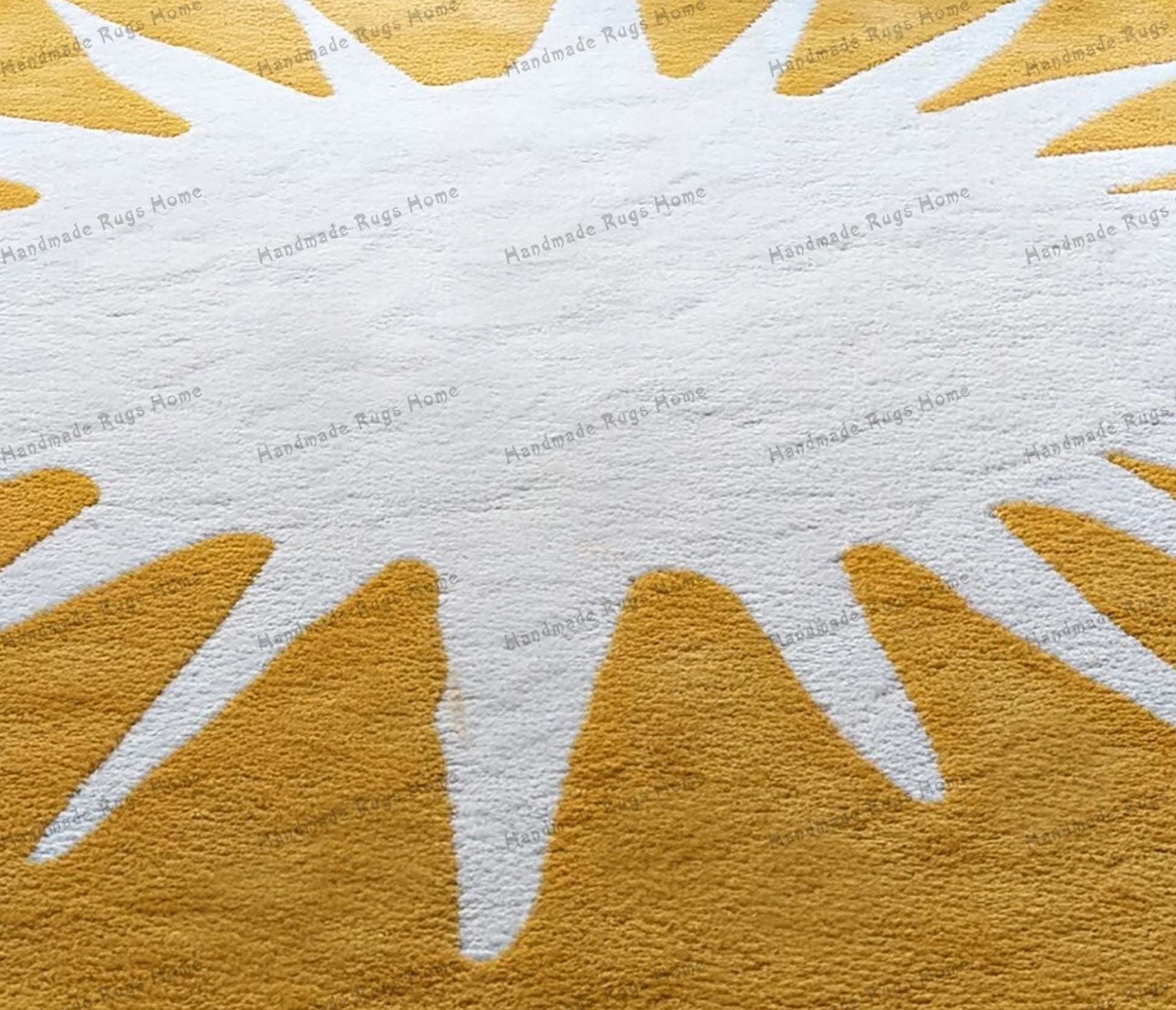 Mustard Round Hand Tufted Rug