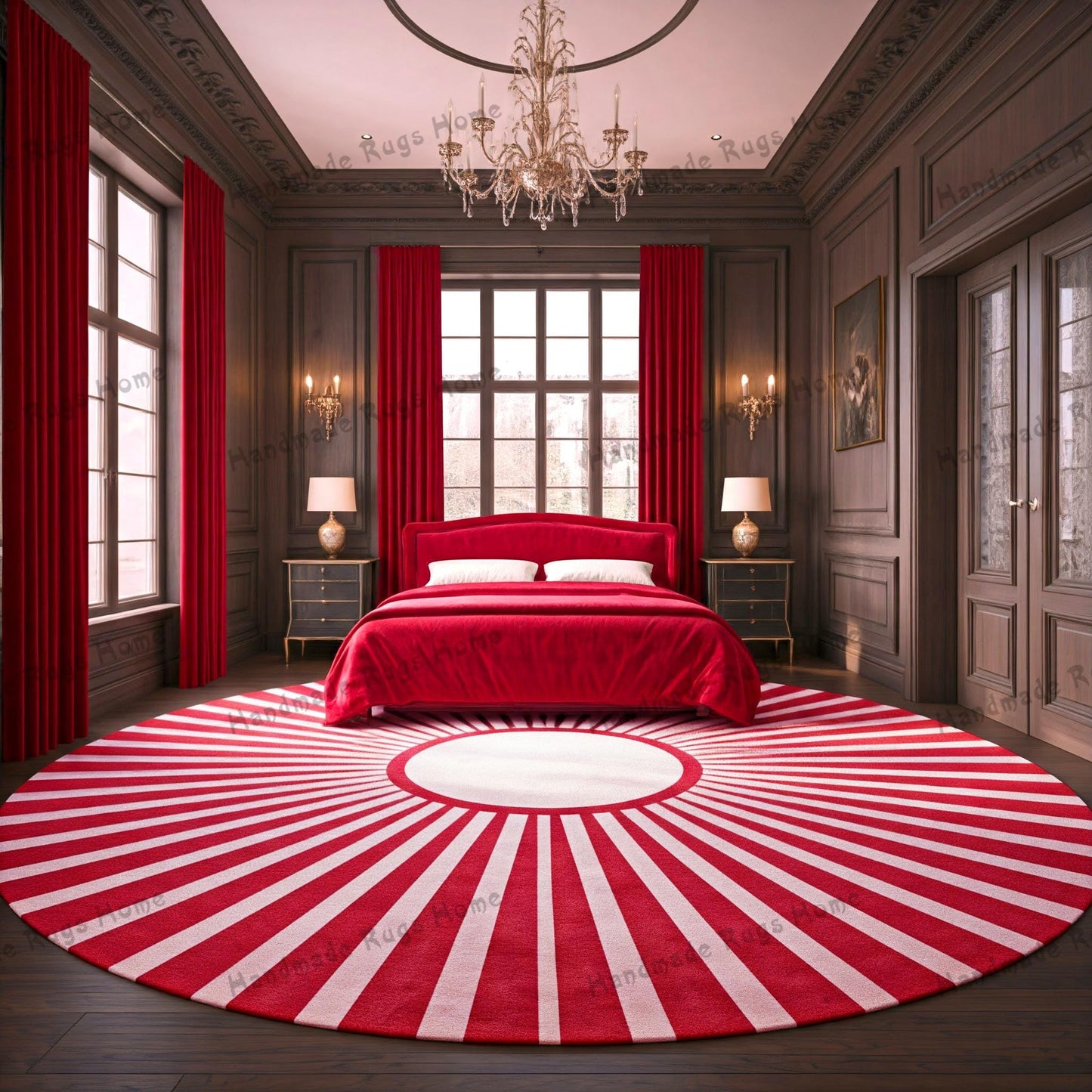 Wool Sun Round Rug: Hand-Tufted Multicolor Area Rug