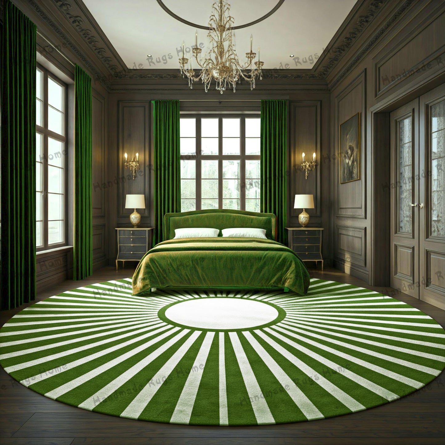 Wool Sun Round Rug: Hand-Tufted Multicolor Area Rug