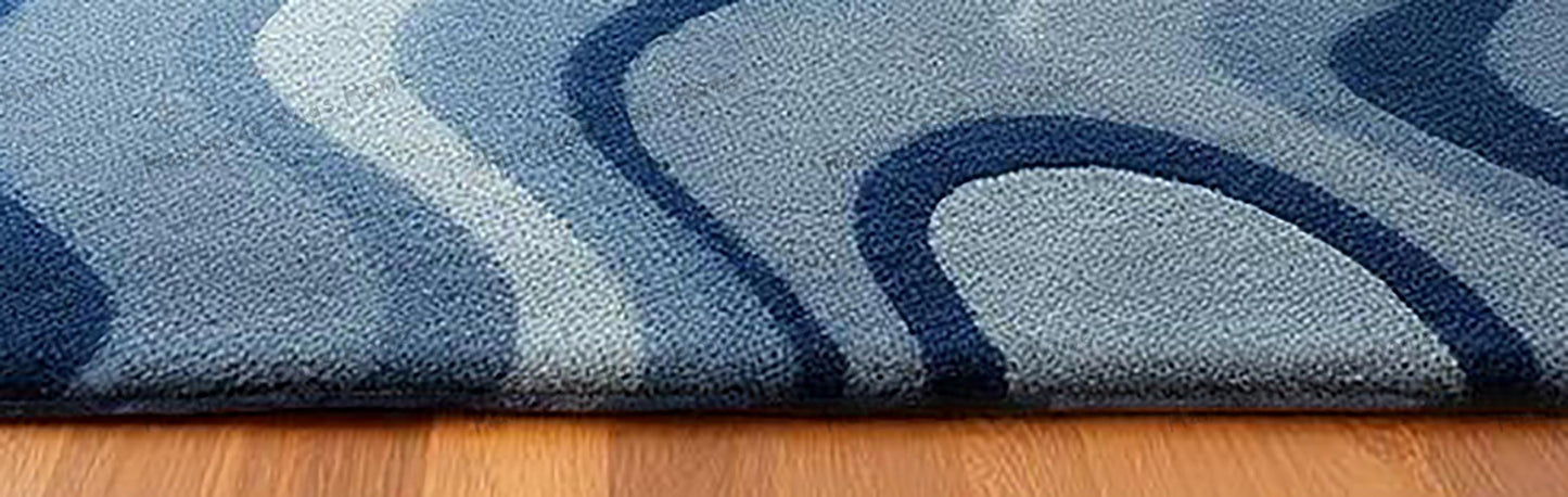 Handmade Tufted Wool Rug: Boho Chic Modern Area Rug (10x14)
