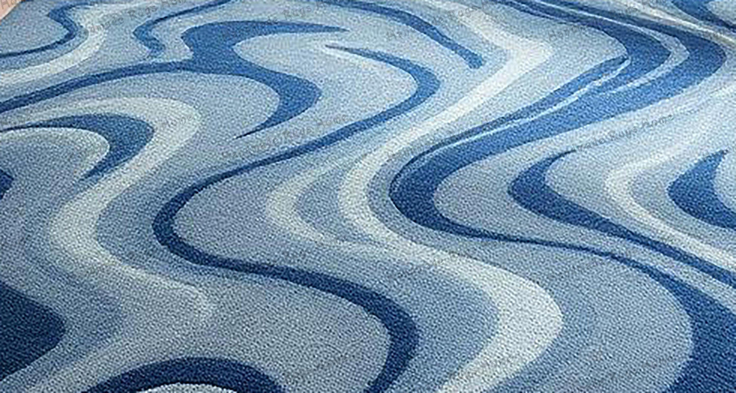 Handmade Tufted Wool Rug: Boho Chic Modern Area Rug (10x14)