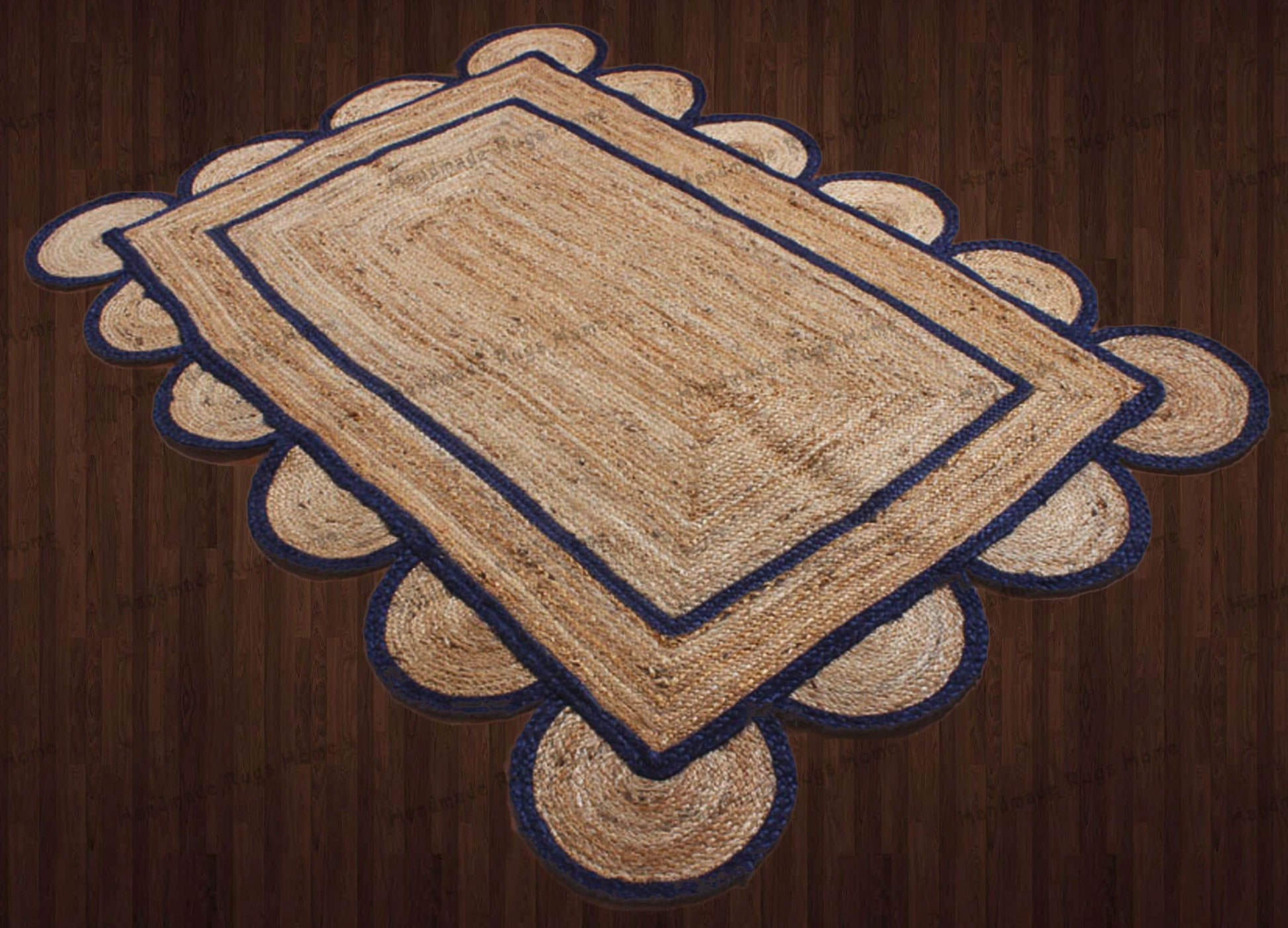 Navy Blue Jute Rug