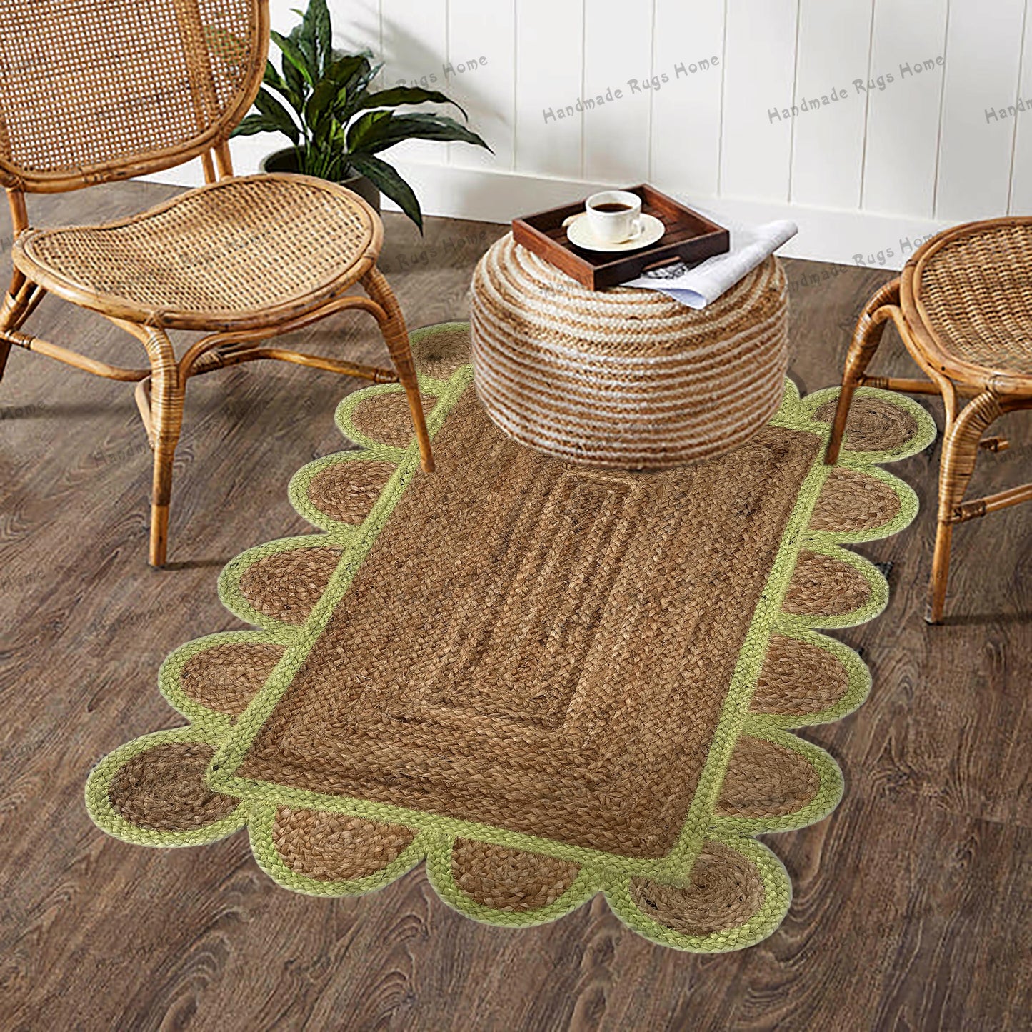 Light Green Jute Rug