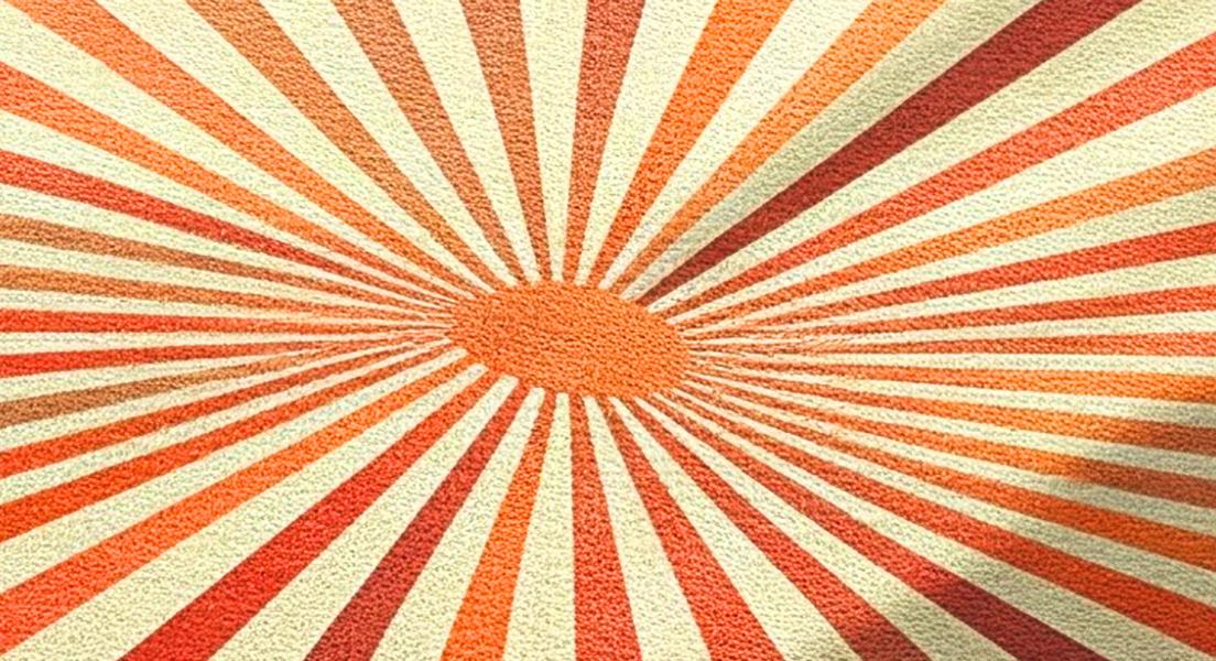 Hand-Tufted Wool Round Rug: Vibrant Sunburst Design