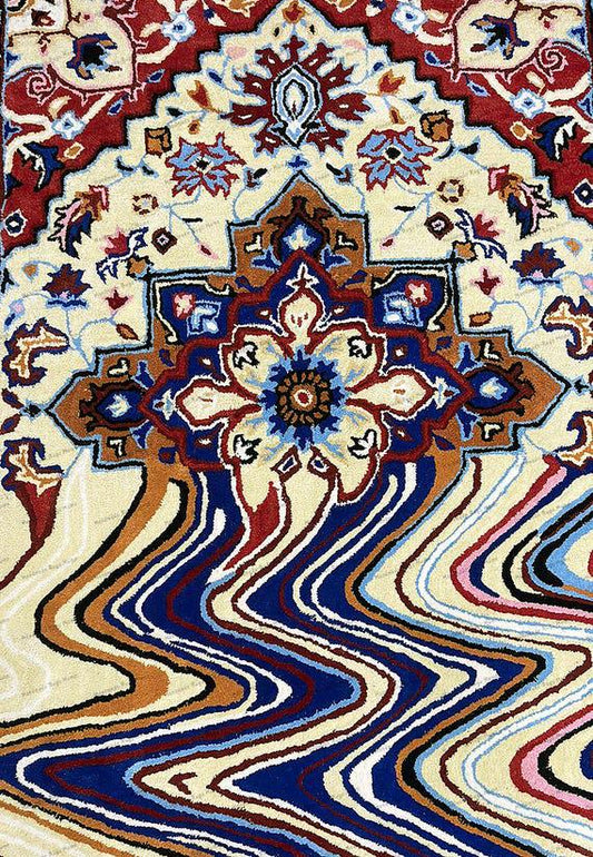 Handmade Tufted Wool Rug: Modern Persian Design