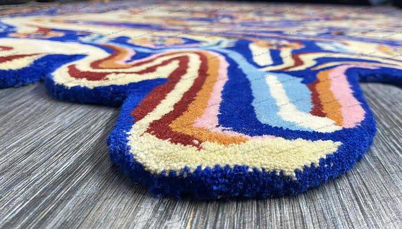 Handmade Tufted Wool Rug: Modern Persian Design