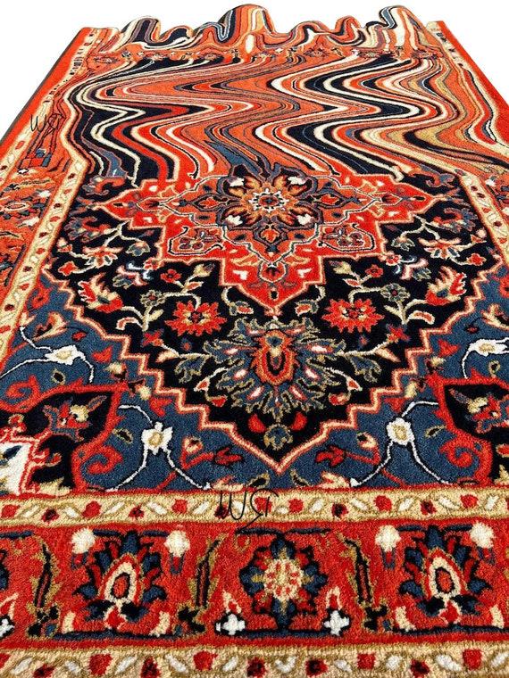 Handmade Tufted Wool Rug: Modern Persian Design
