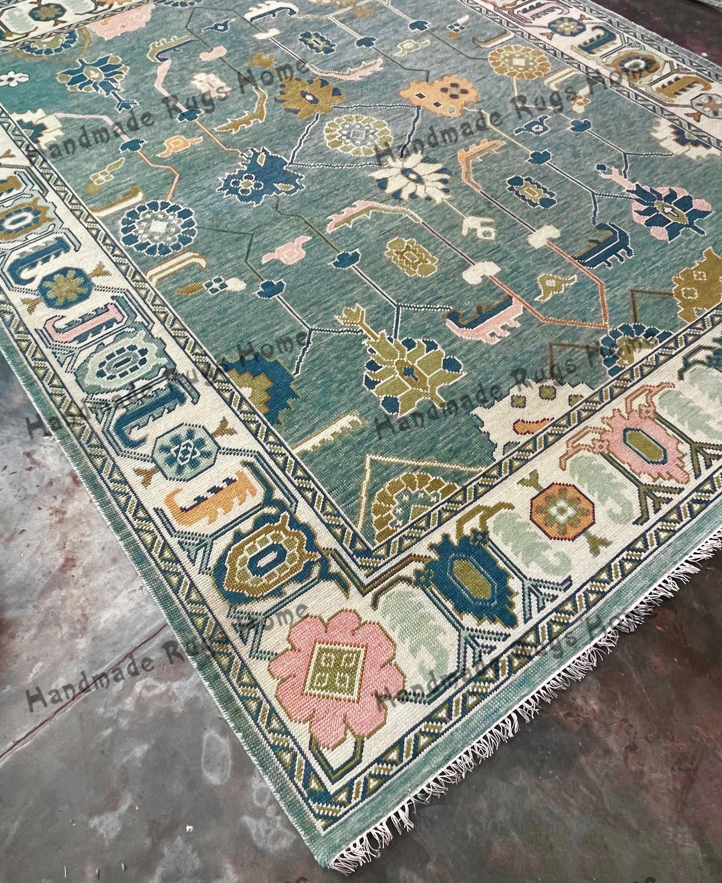 Elegant Turkish-inspired Oushak rug for modern decor.