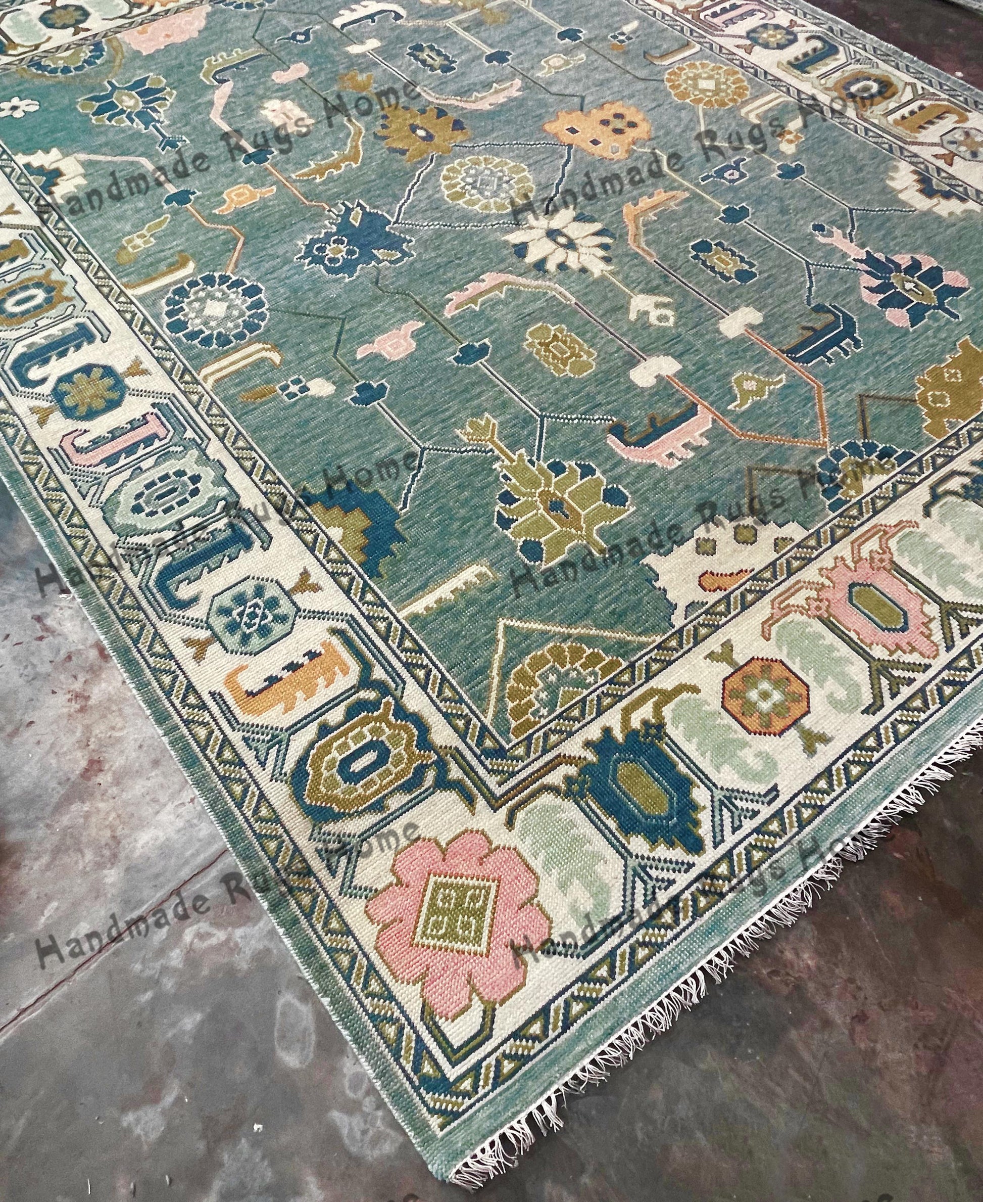Elegant Turkish-inspired Oushak rug for modern decor.