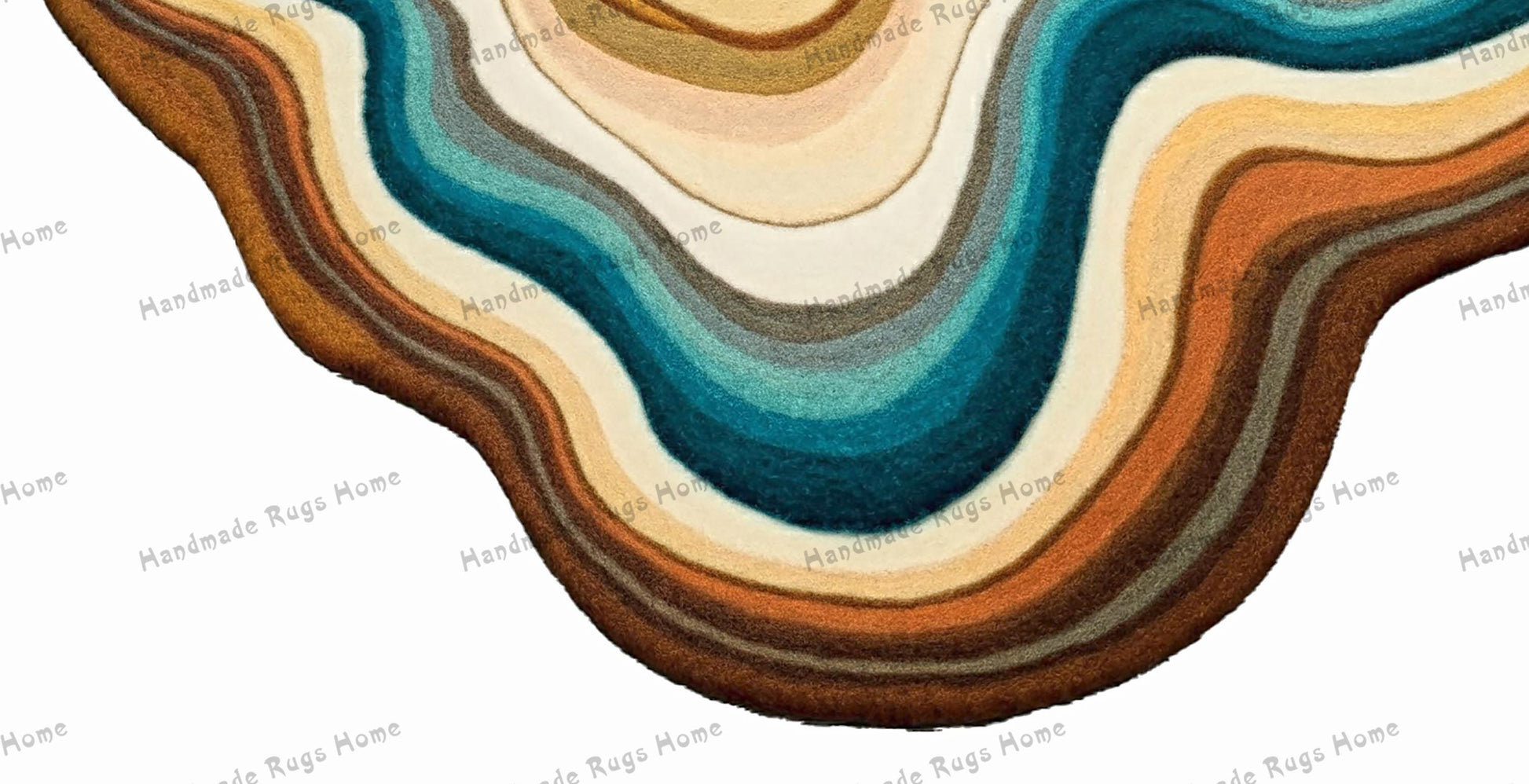 Round wavy hand-tufted rug with a soft texture, perfect for brightening up your home. Its unique design makes it a standout piece in any room.