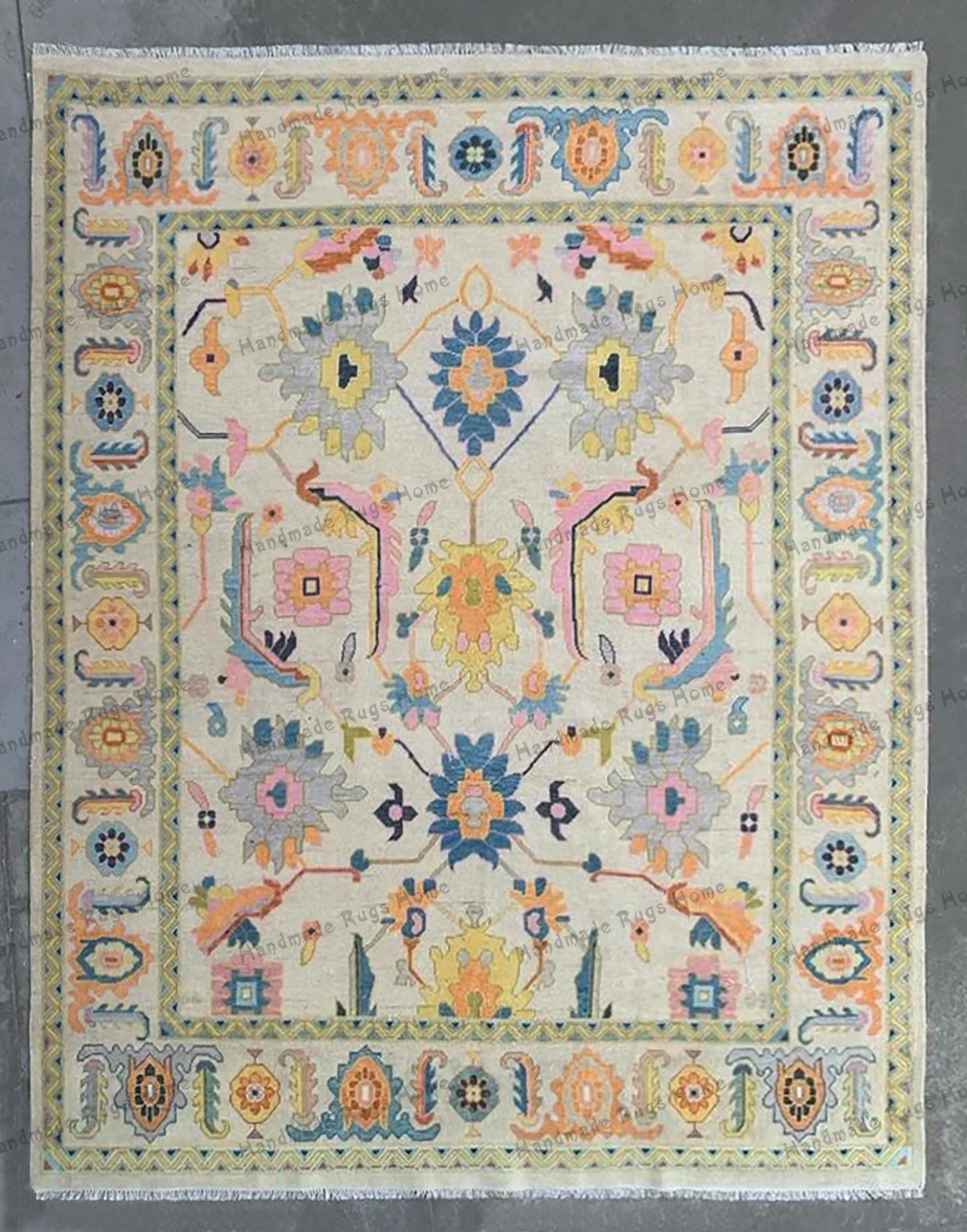 Luxurious hand-knotted Turkish rug for home decor