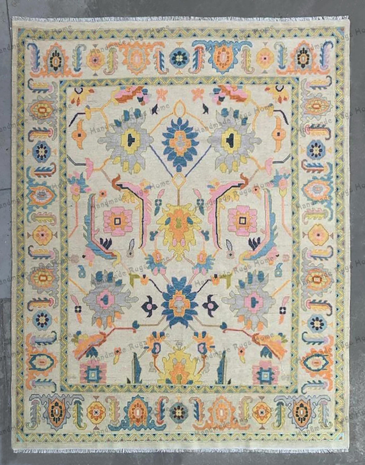 Luxurious hand-knotted Turkish rug for home decor