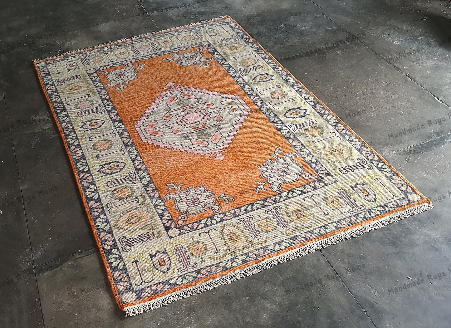 Traditional Turkish rug with intricate tribal patterns