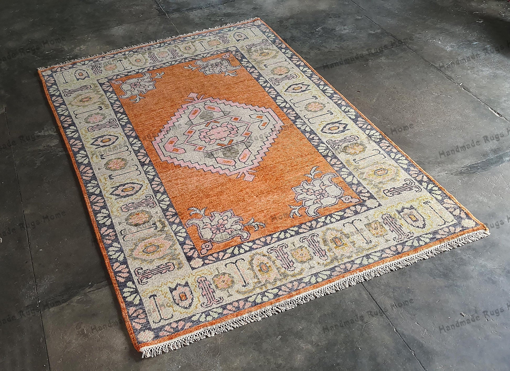 Traditional Turkish rug with intricate tribal patterns