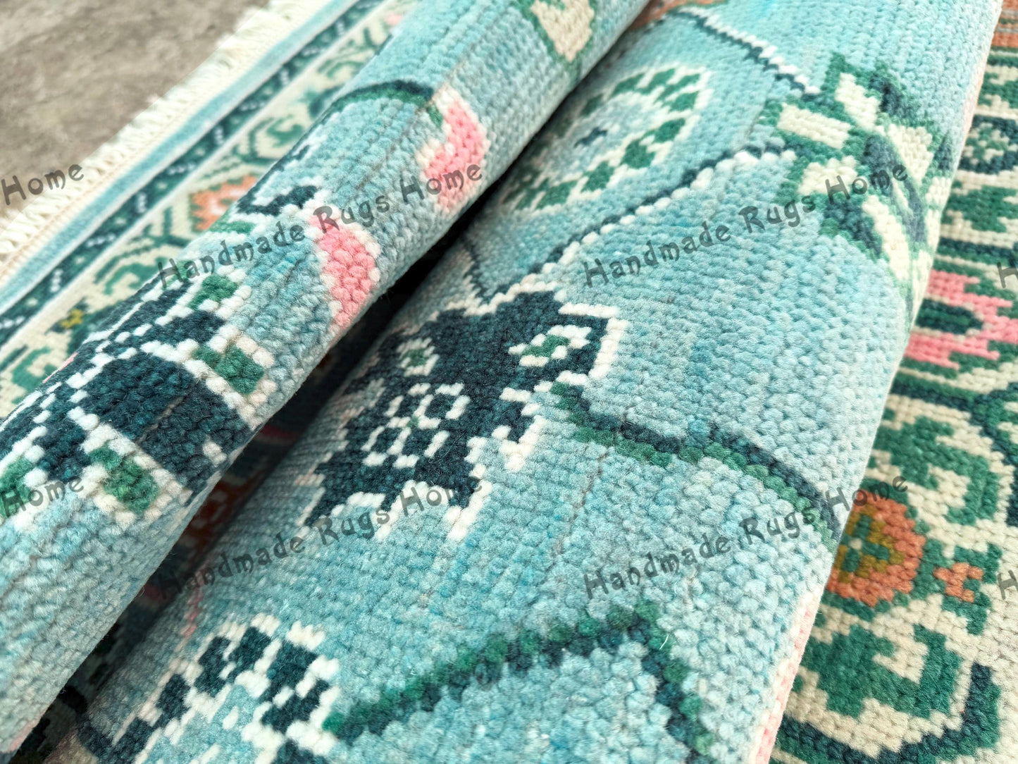 Eco-friendly woolen rug with intricate weaving.