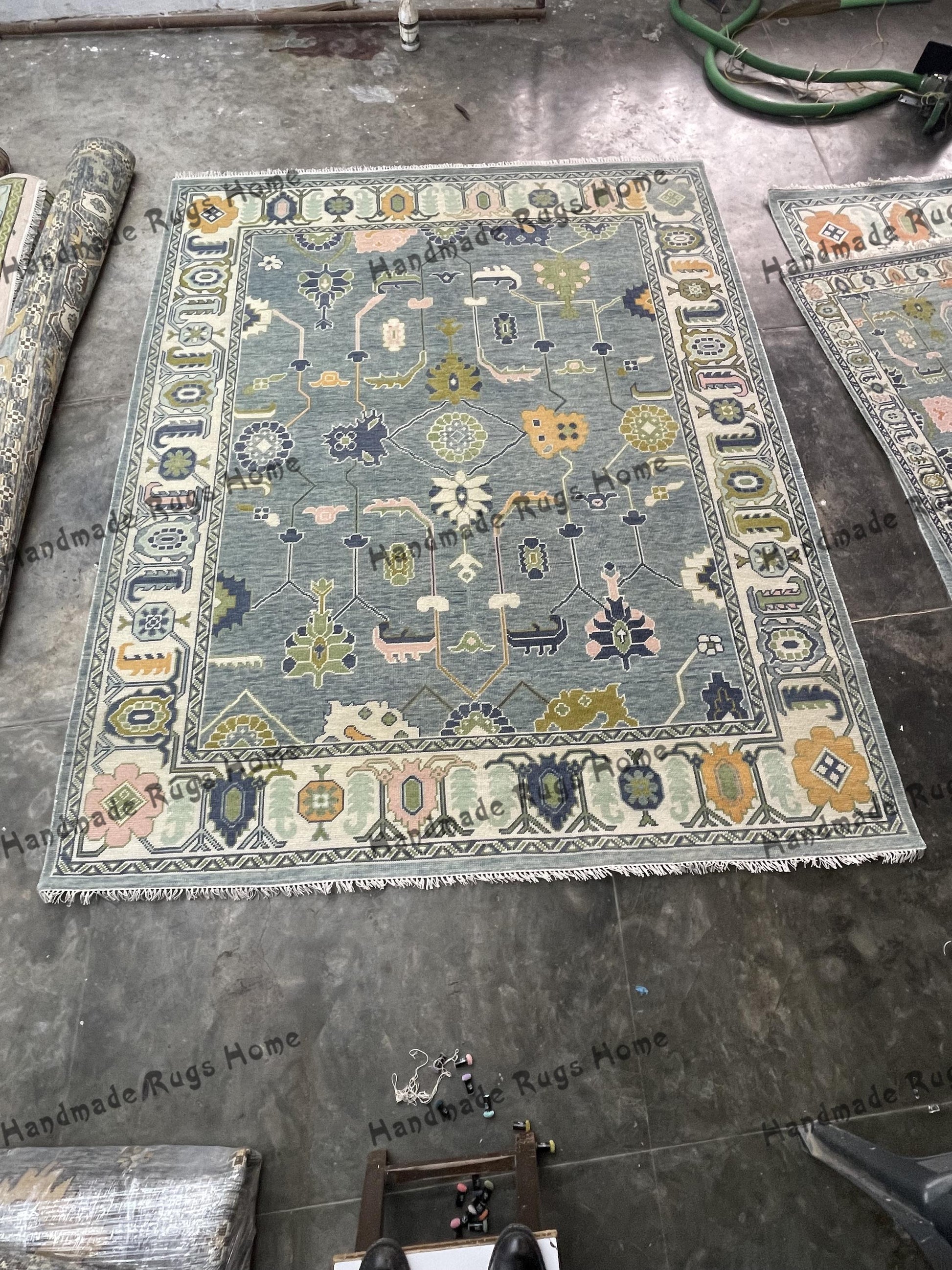 Timeless handwoven rug for living room interiors.