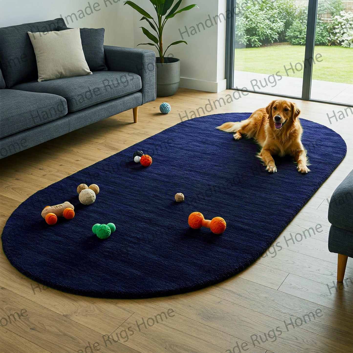Hand-Tufted Wool Area Rug: Modern Colorful Design
