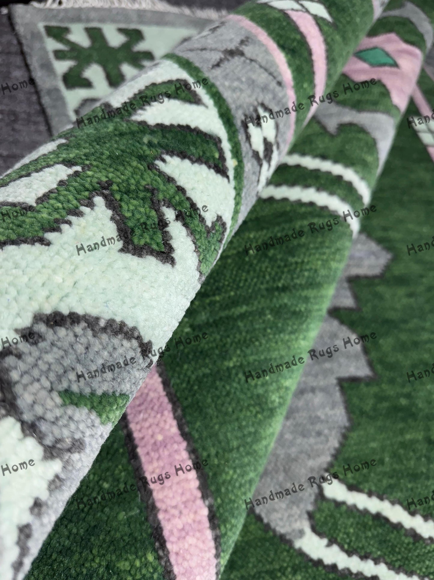 Vintage-style oushak rug with delicate hand-knotted patterns and premium craftsmanship.