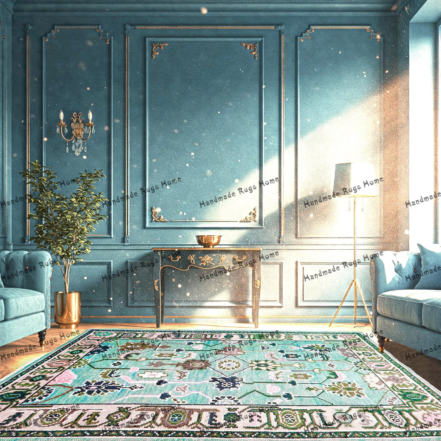 Vintage-inspired boho rug with a soft and durable texture.