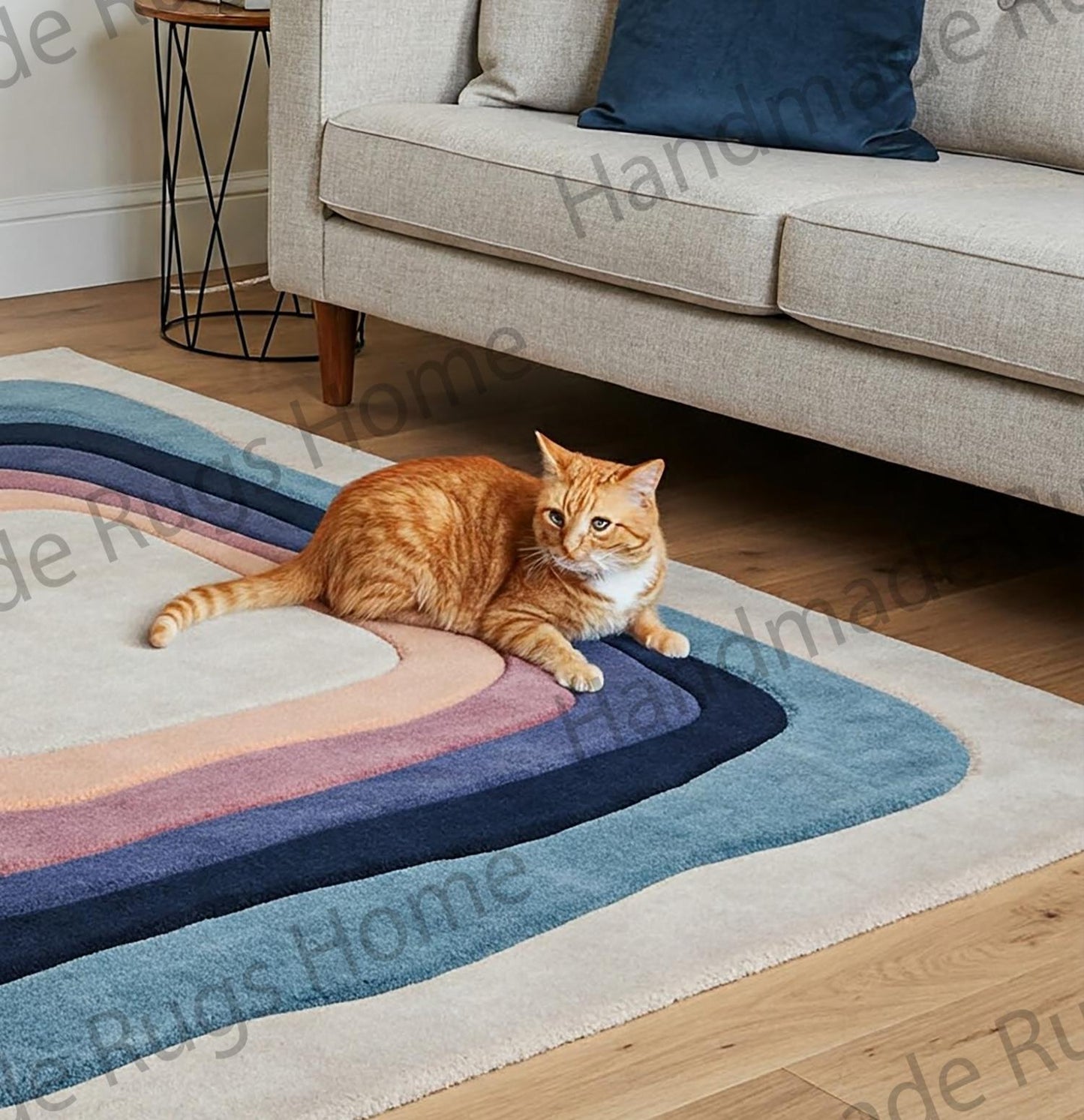 Contemporary wool area rug featuring a plush, soft texture and elegant multi-tone design.