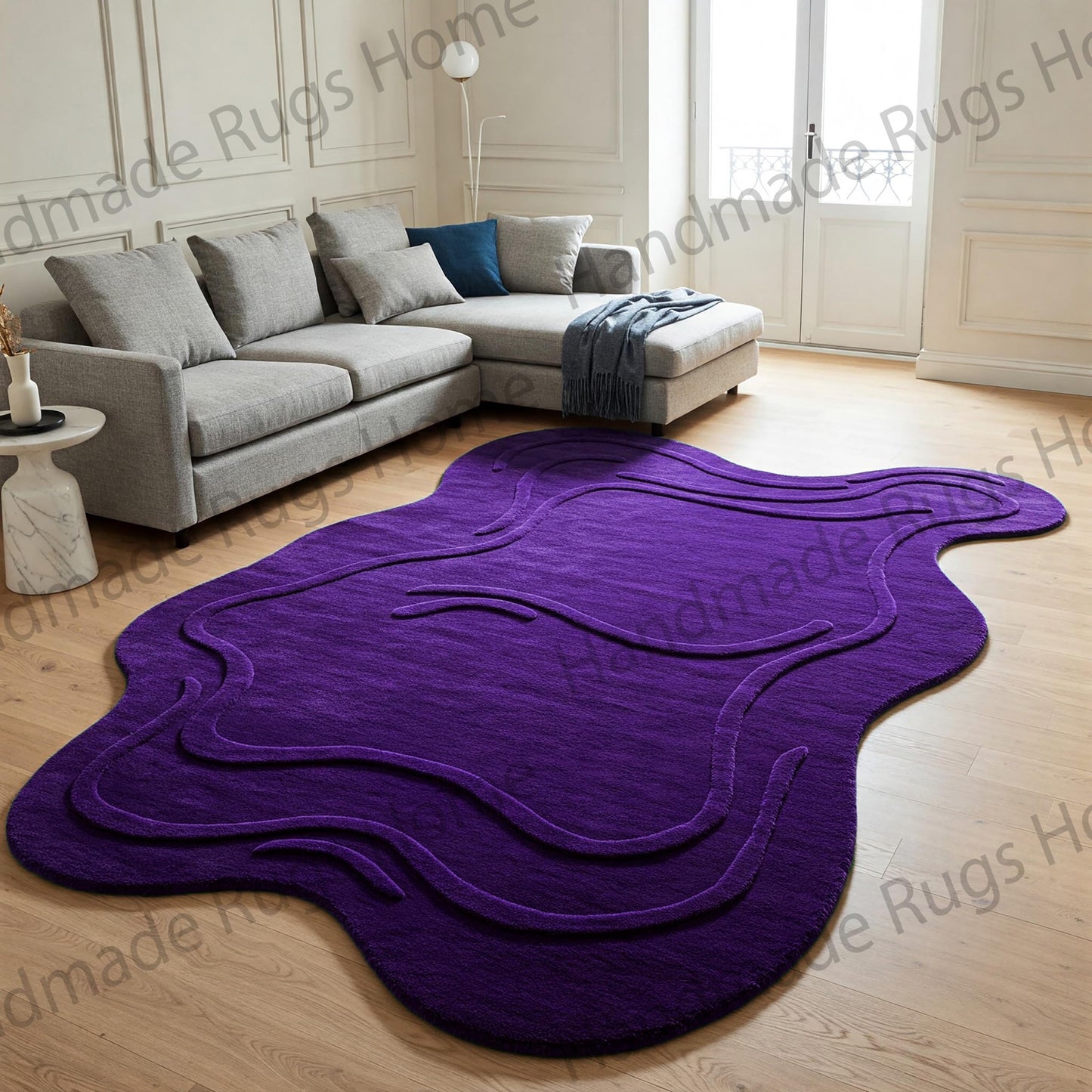 Modern Sculpted Rug - Handmade Custom Irregular Shaped Carpet
