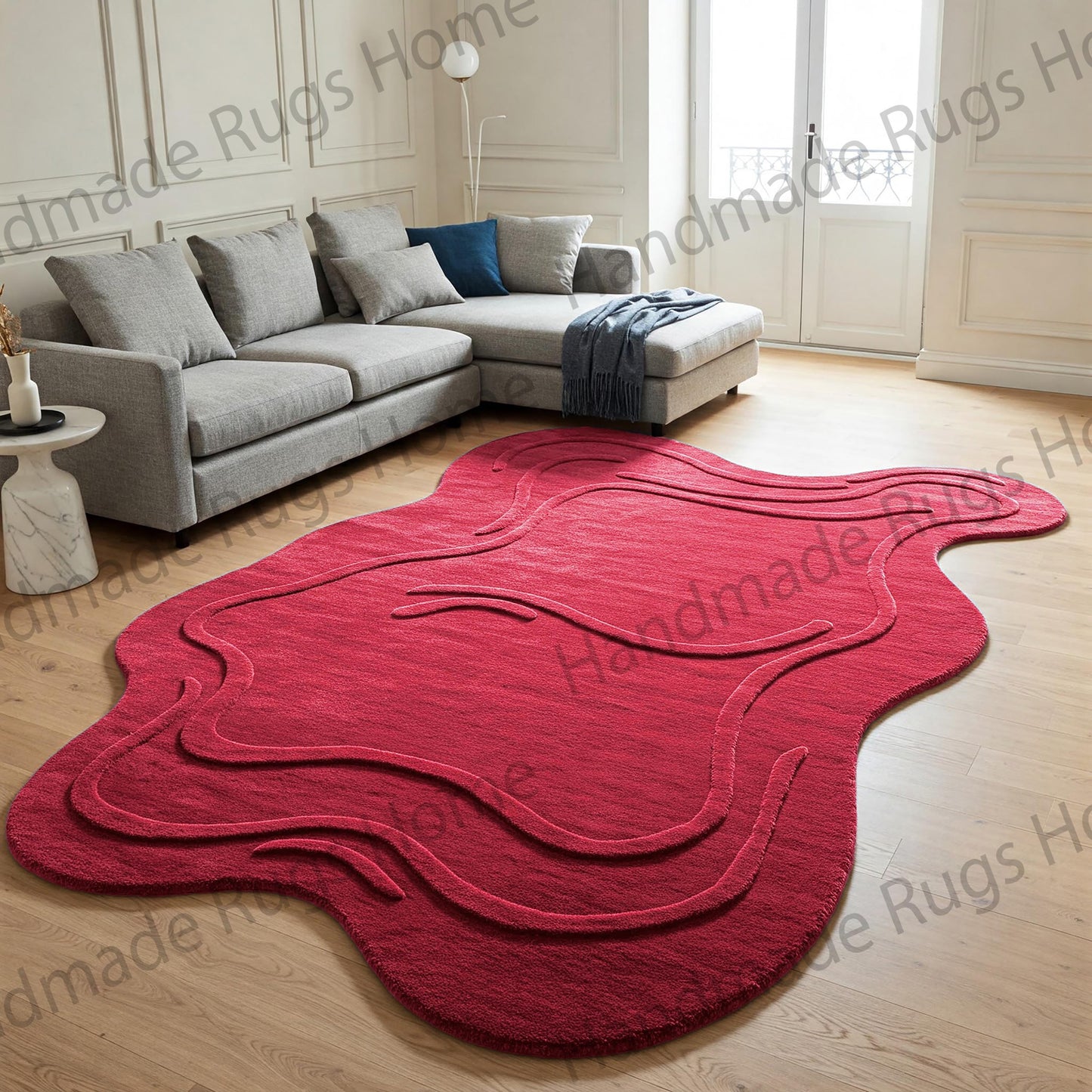 Hand-Tufted Wool Rug - Unique Abstract Design for Stylish Homes