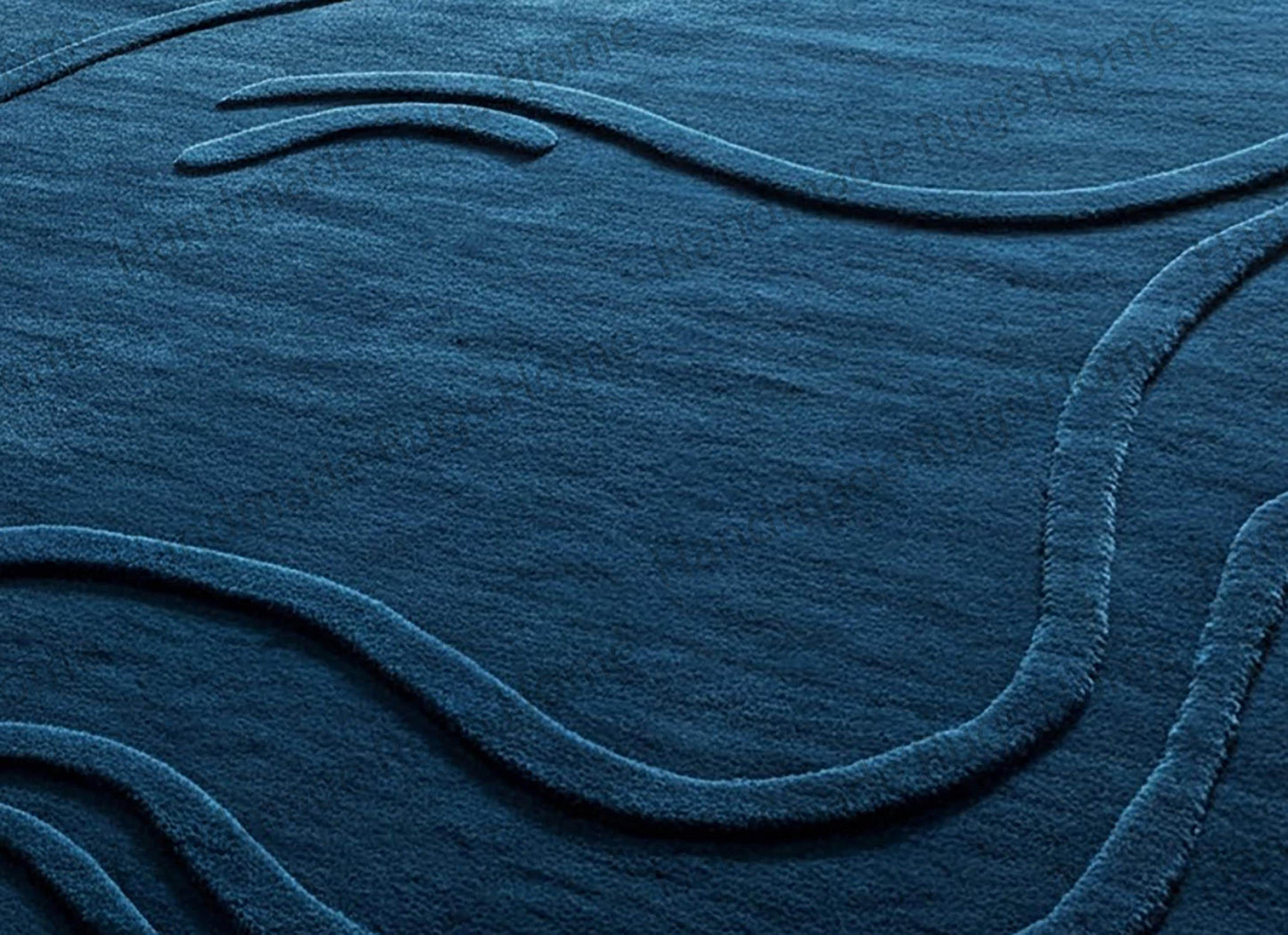 Artistic Green Rug - Textured 3D Effect Carpet for Home Decor