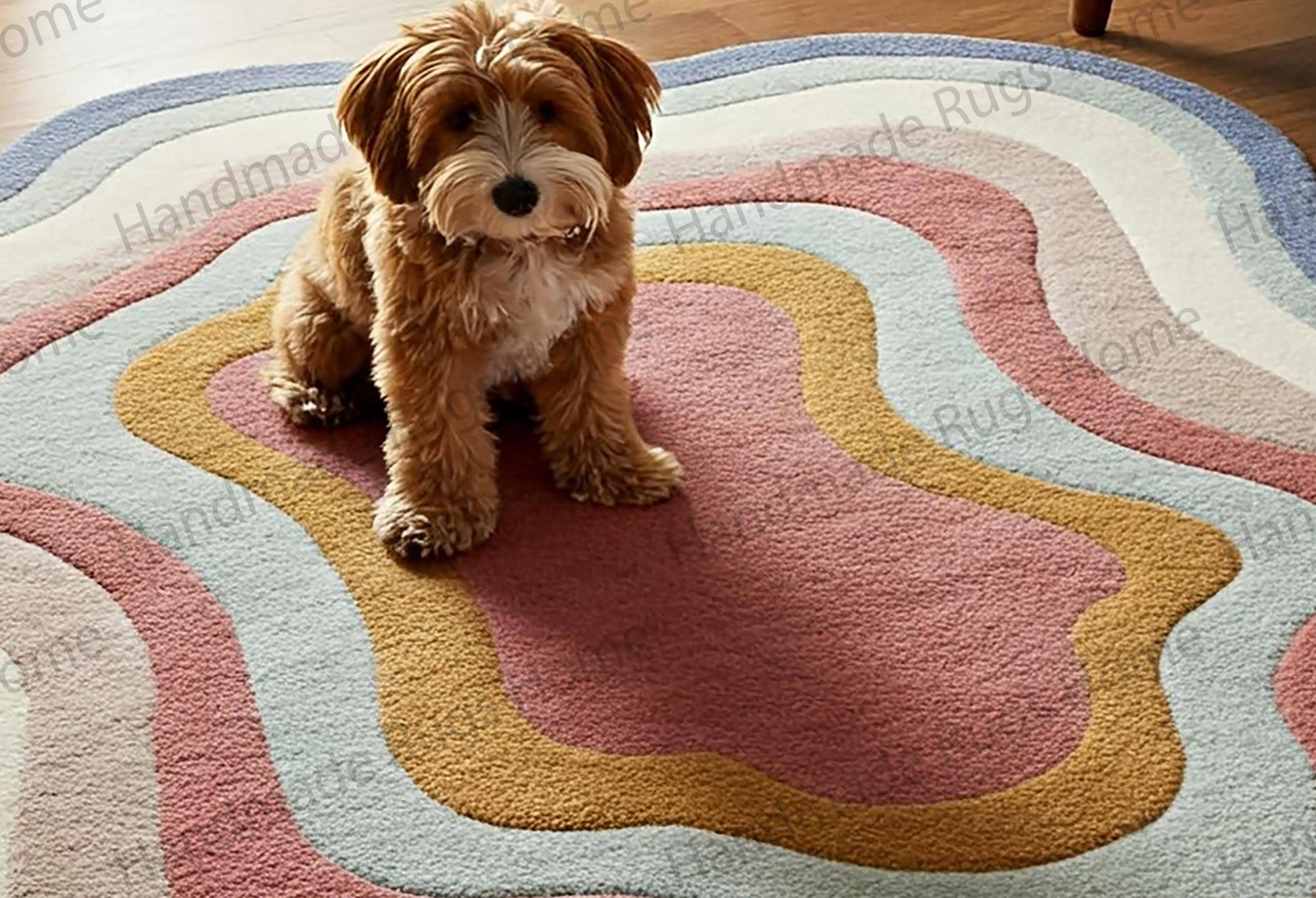 Luxury handmade rug with a unique organic pattern