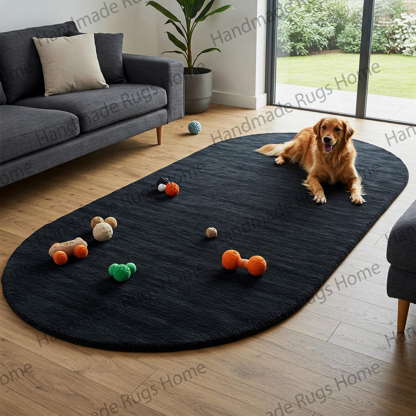 Hand-Tufted Wool Area Rug: Modern Colorful Design