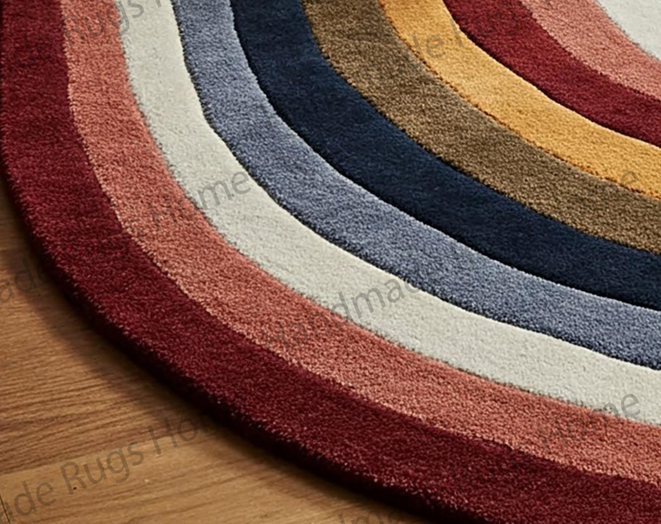 Plush, high-quality hand-tufted rug with organic shape design