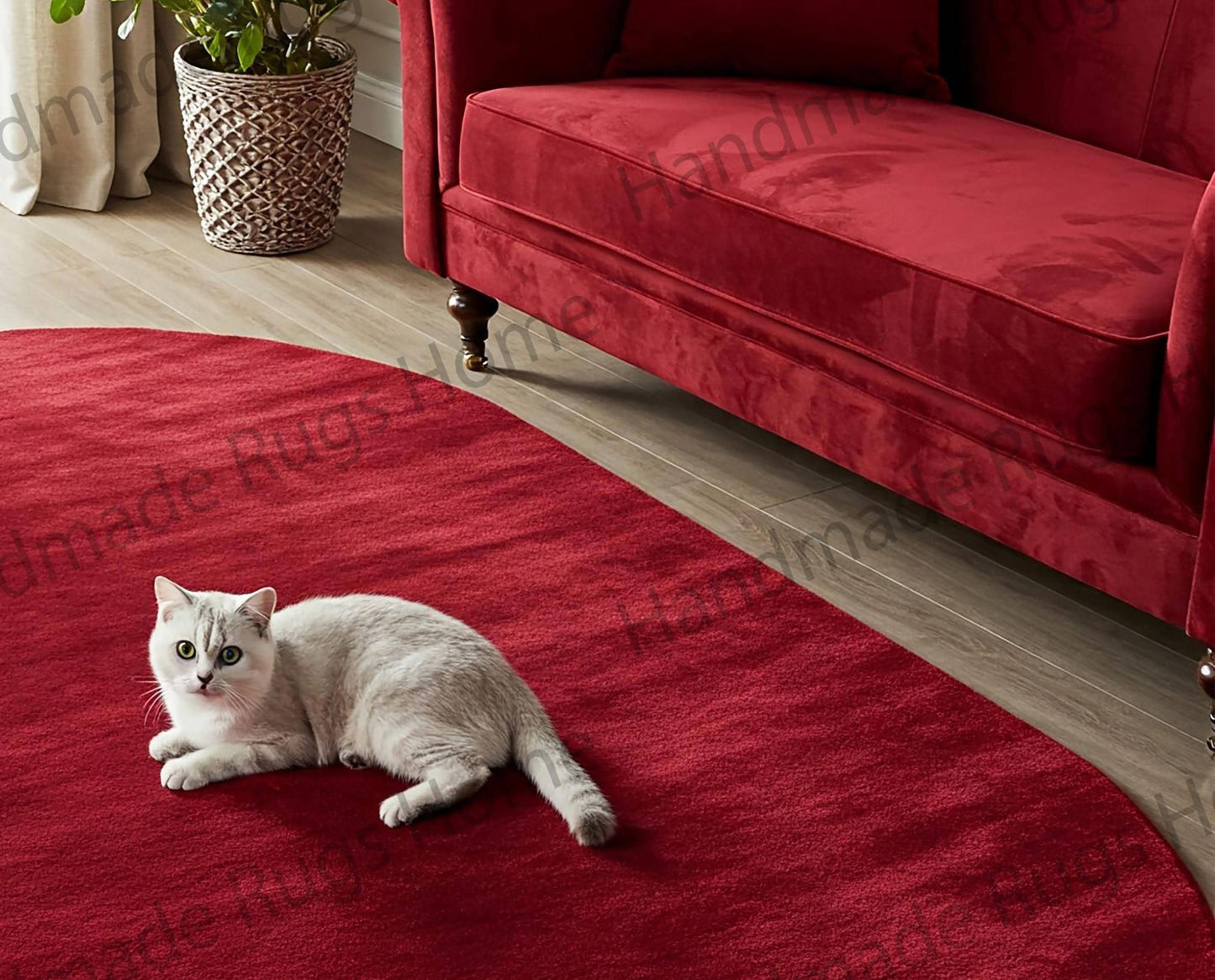 Hand-Tufted Red Wool Area Rug: Soft, Durable, Cozy